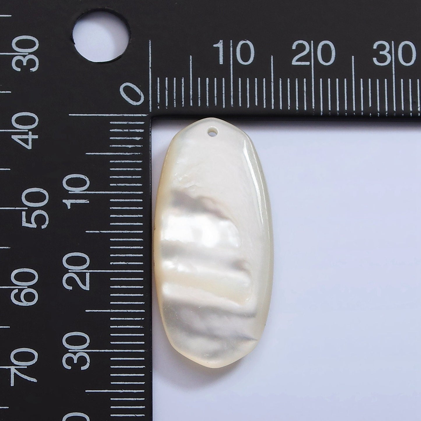 1x 34mm x 20mm drilled Top natural White MOP mother of pearl shell oval bead Charm for Beach Inspired Men Women Jewelry