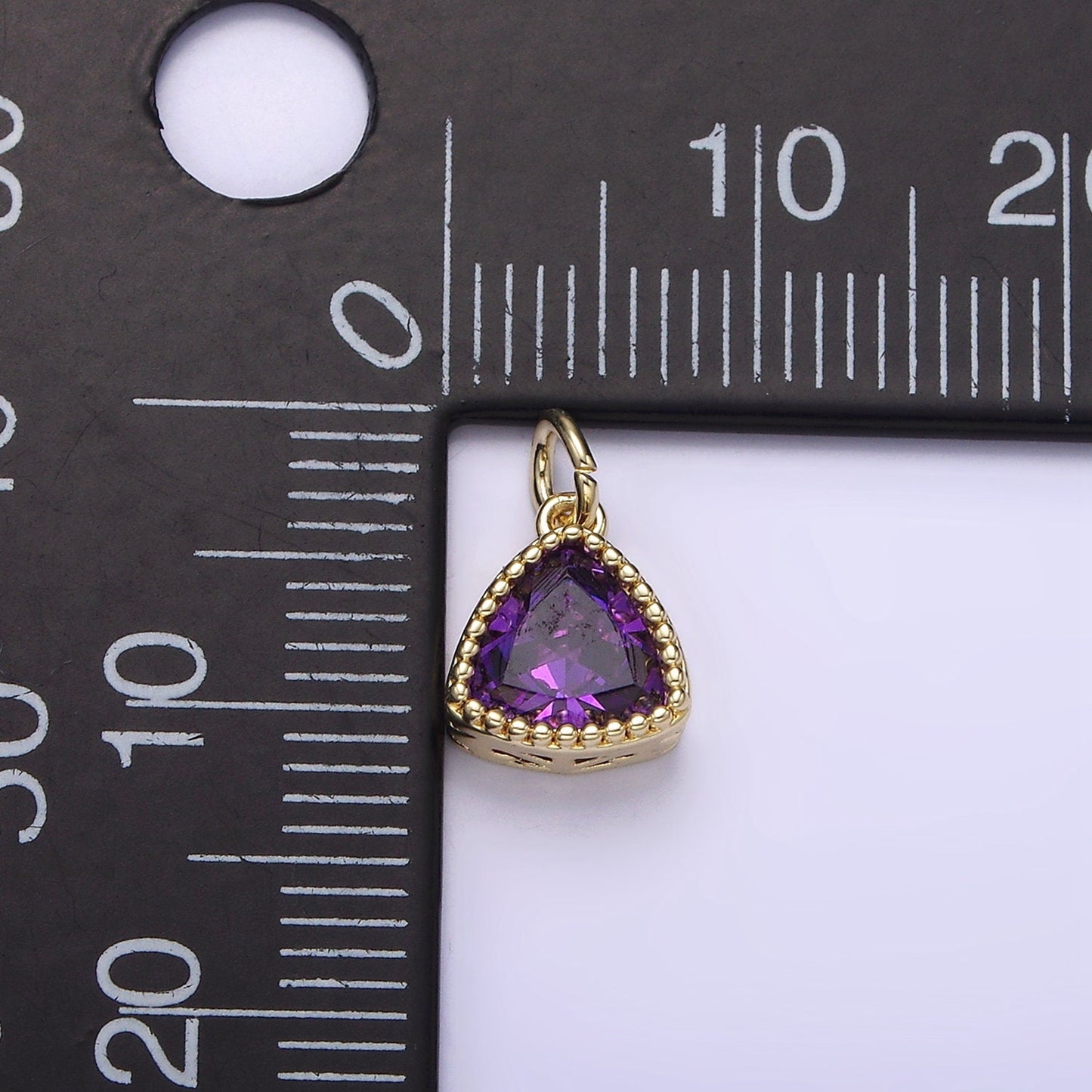 Dainty 14K Gold Filled Clear, Pink, Red Triangle CZ Pendant for Dangle Charm Necklace Bracelet | AG310 - AG313