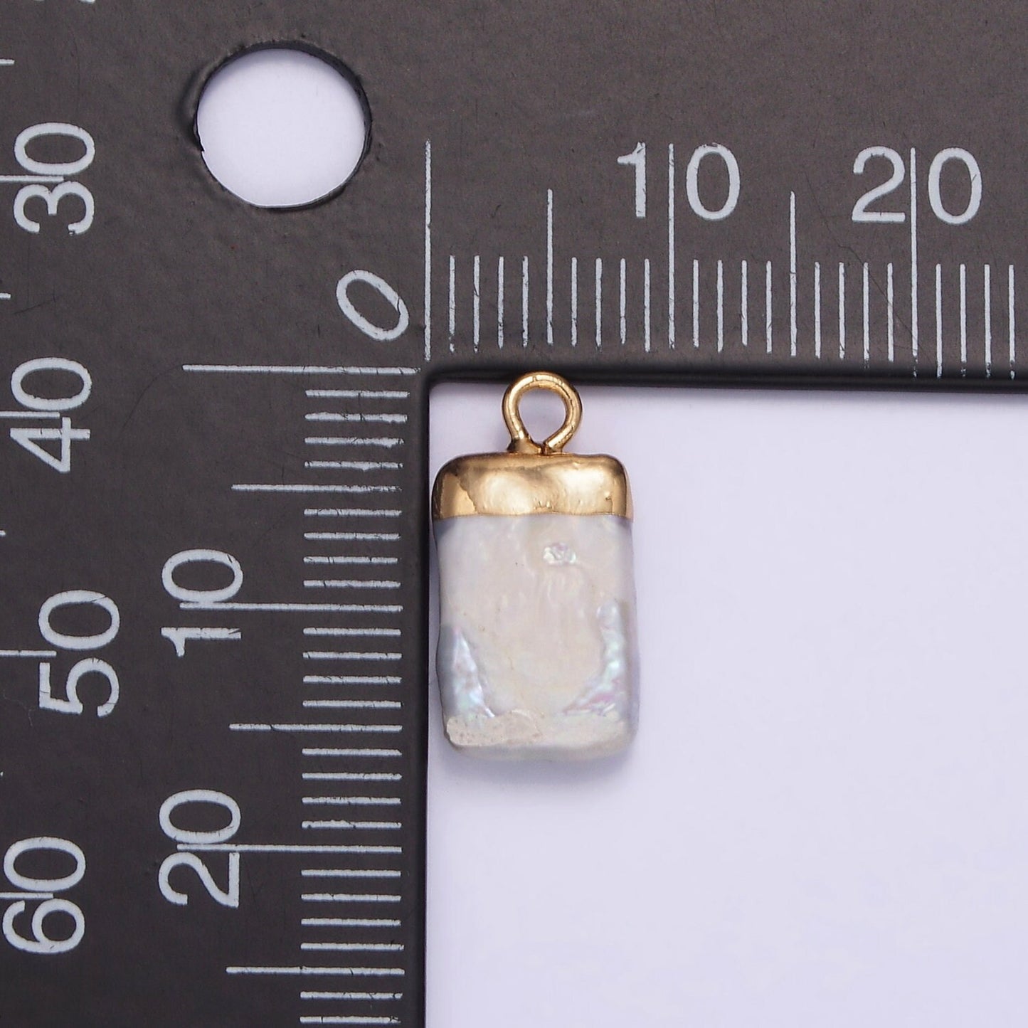 Dainty Rectangle Pearls Charm Gold 17x8mm White Tile Shell Pearls For Necklace Bracelet Earring Wedding Jewelry Making Minimalist P-1619