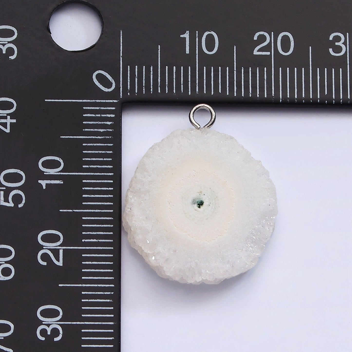 Natural DRUZY Round Charm Beads 24.1 x 20.1 mm Silver Gemstone Charm for Dangle Necklace Earring AC792