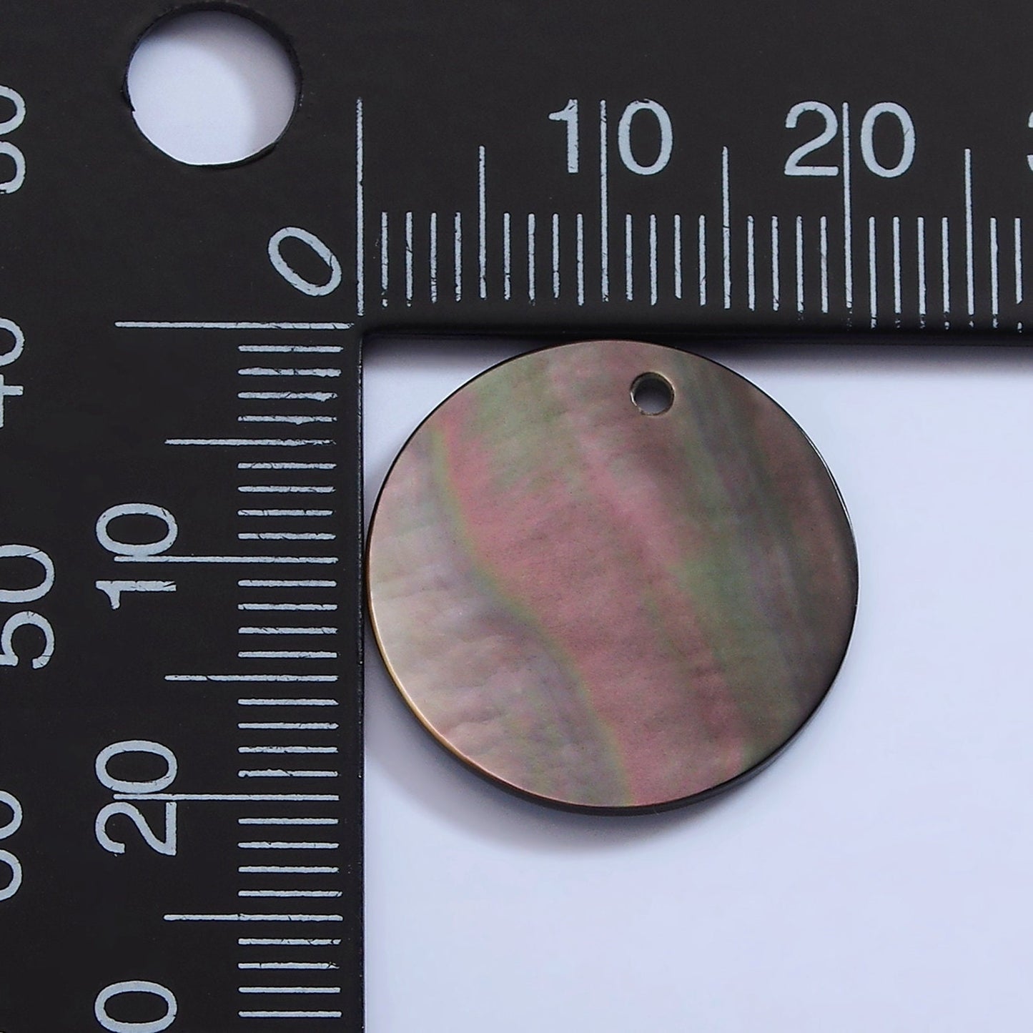 1x Natural black MOP mother of pearl shell round disc pendant Beach Mermaid Under The Sea Jewelry Inispired 20mm