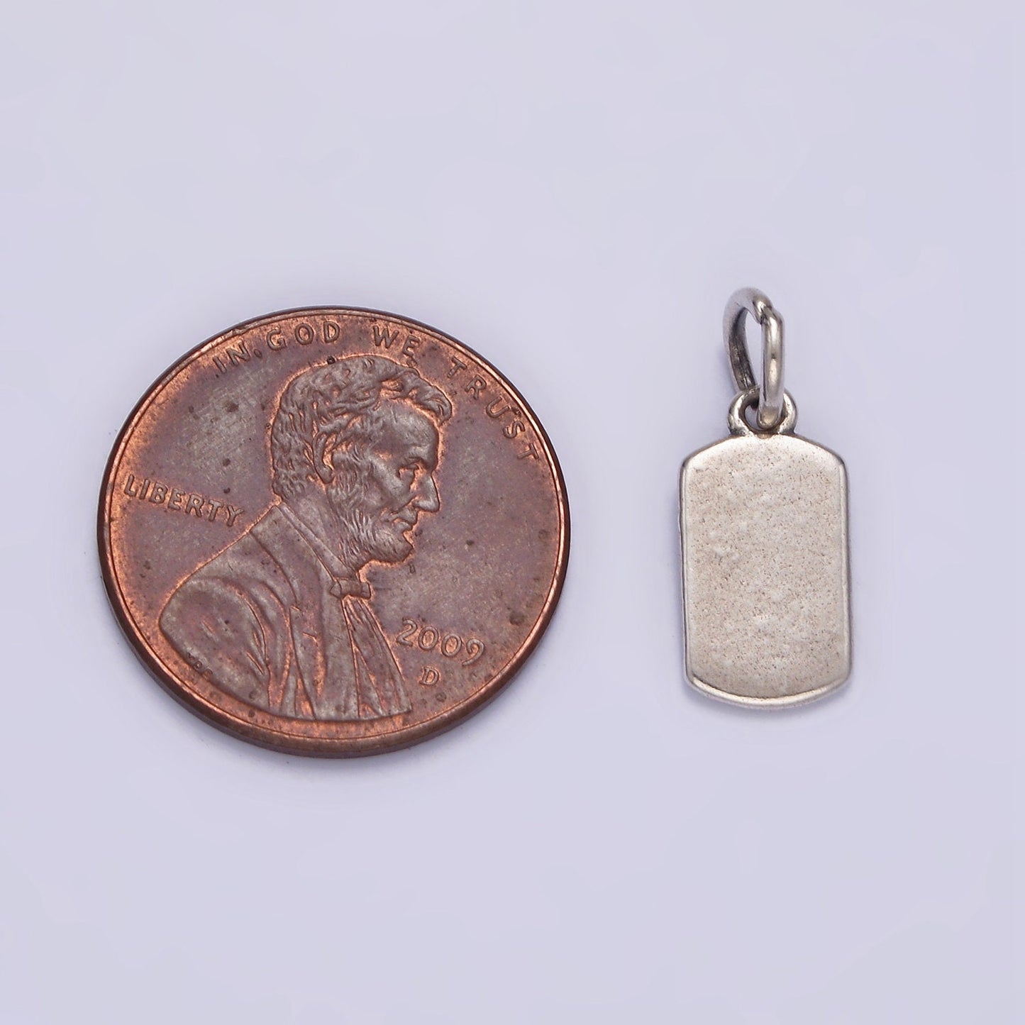 Sterling Silver Blank tag Pendant, blank tag charm, Military Army silver tag, Dog Tags 925 silver Charm Pendant Military ID SL-379