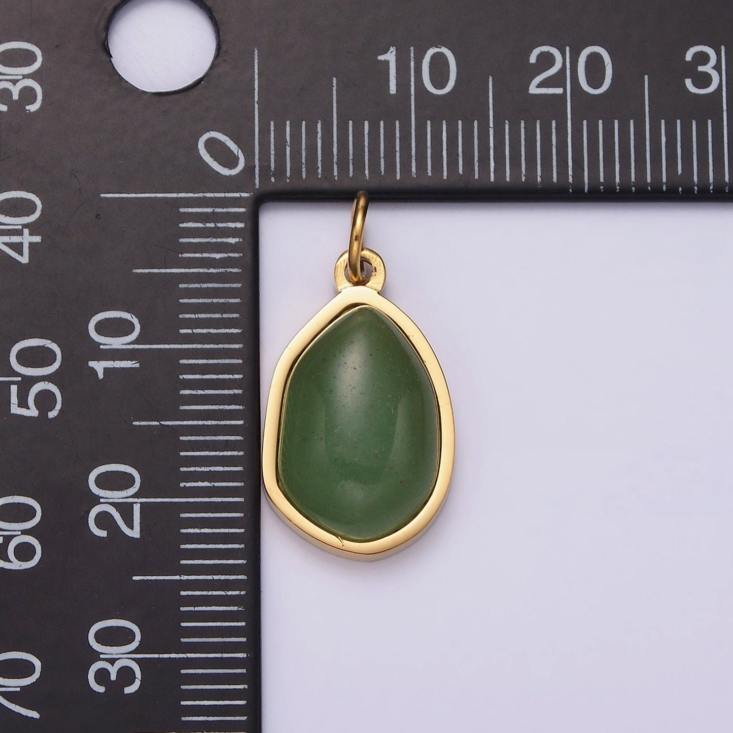 Stainless Steel Rose Quartz, Aventurine, Amethyst Abstract Teardrop Charm | P638 - P640