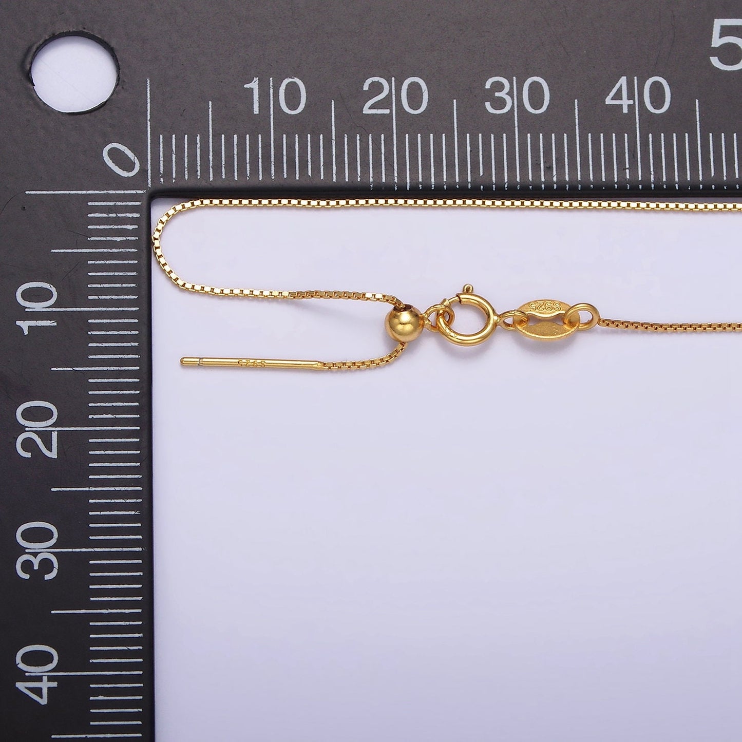 Dainty 24K Gold Vermeil Box Chain Necklace 925 Sterling Silver Necklace Chain w/ Heavy 24K Gold Plated 18 inch | WA1960