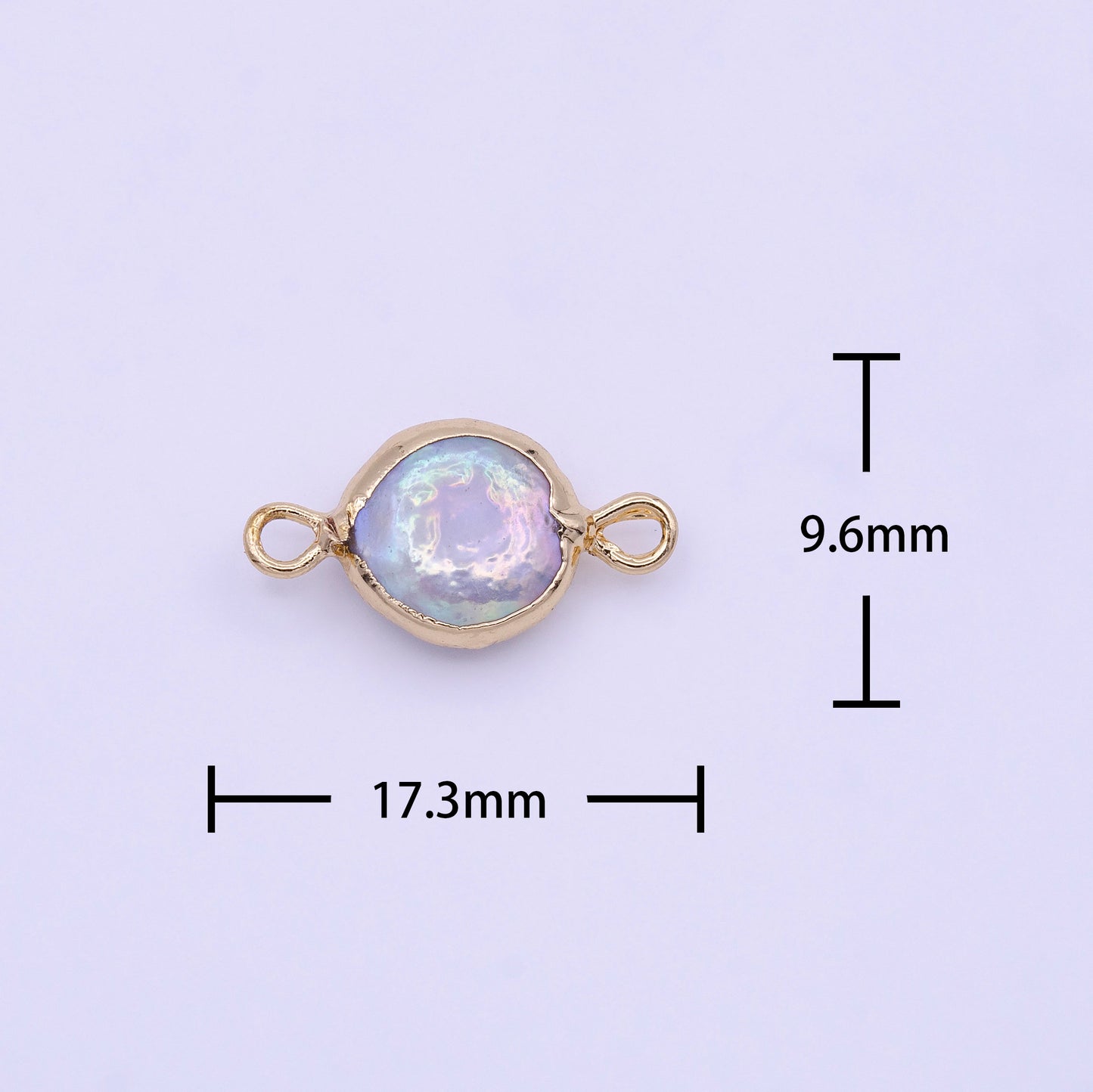 1x Freeform Baroque Drop Pearl Charm Connector Double Bail Gold Plated Edge Bracelet Necklace Earring Jewelry Making P1845