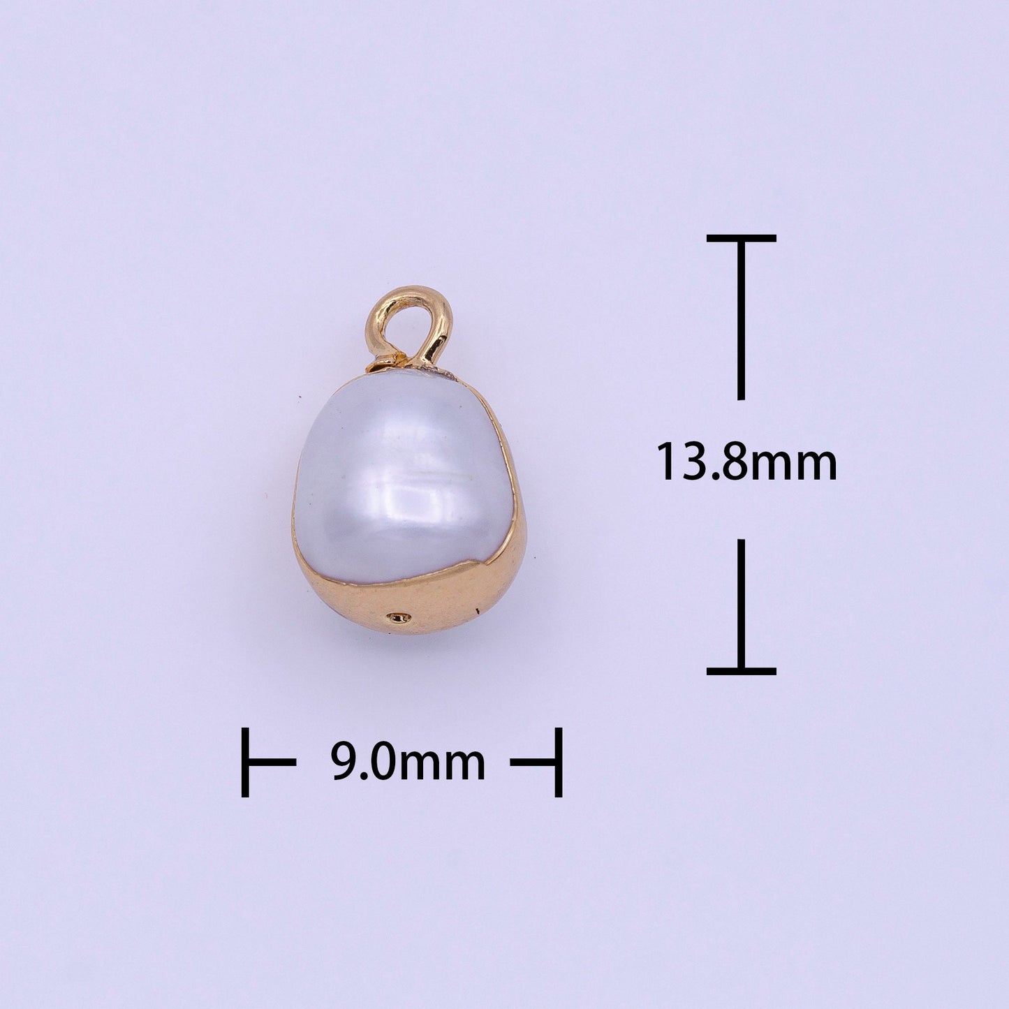 1x Mini White Freshwater Pearl Teardrop Gold Coated Add-On Charm | P-1851