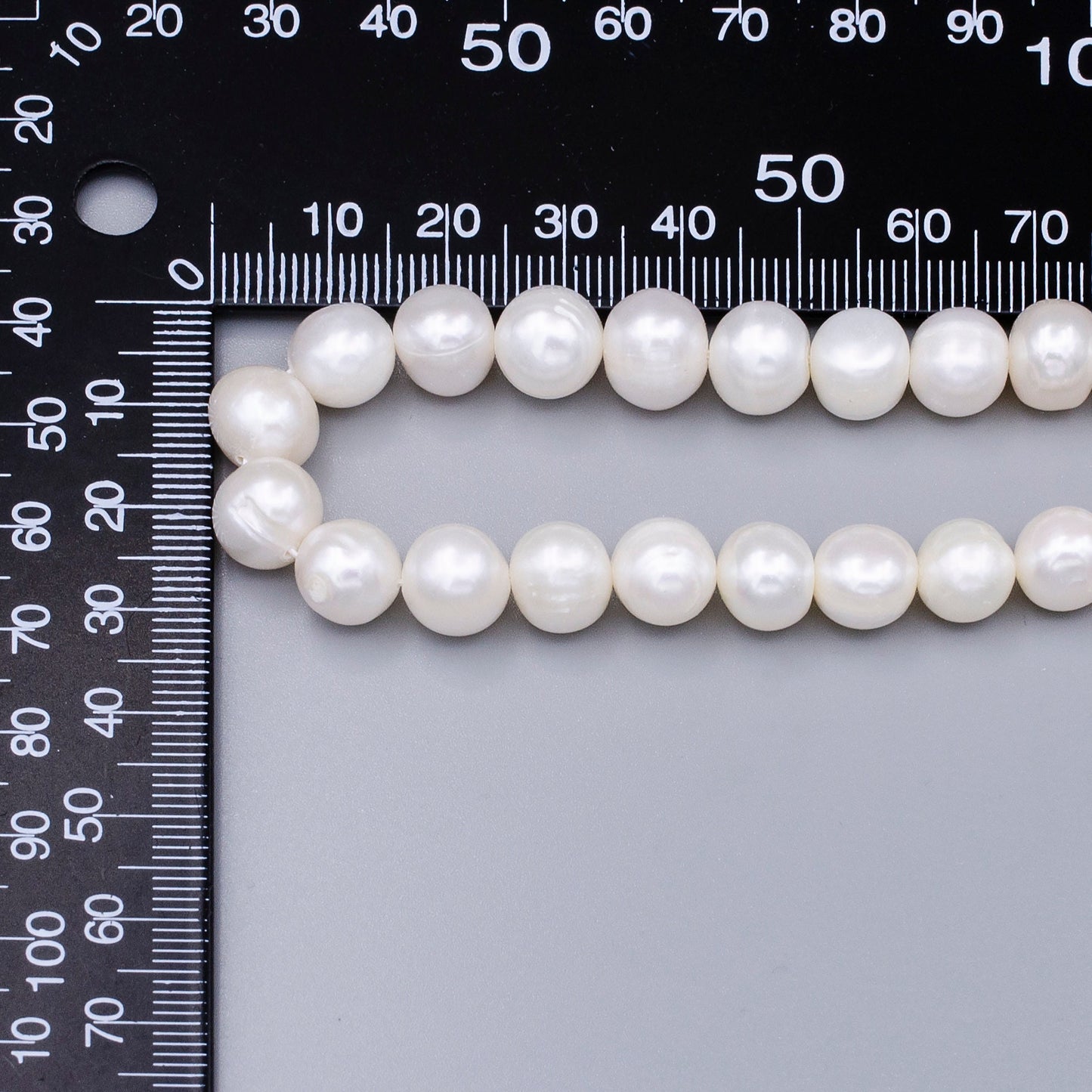 Natural White Potato Freshwater Pearl Beads, White Potato Genuine Cultured Pearl Beads, Wedding / Bridal Pearls 9.5mm Wholesale Pearl WA1656