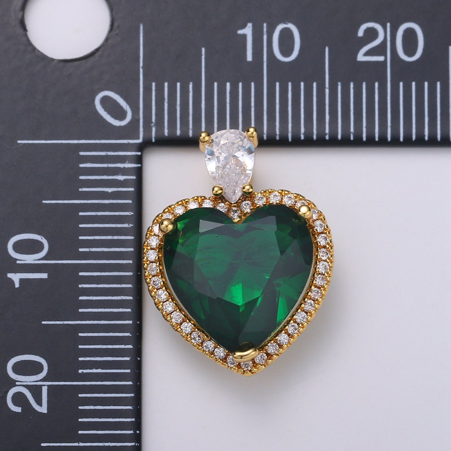 Gold Fill Colorful Heart Pendant Micro Pave Heart Charm for Necklace Pendant, Statement Necklace be my valentine Jewelry Supply J-102~J-104