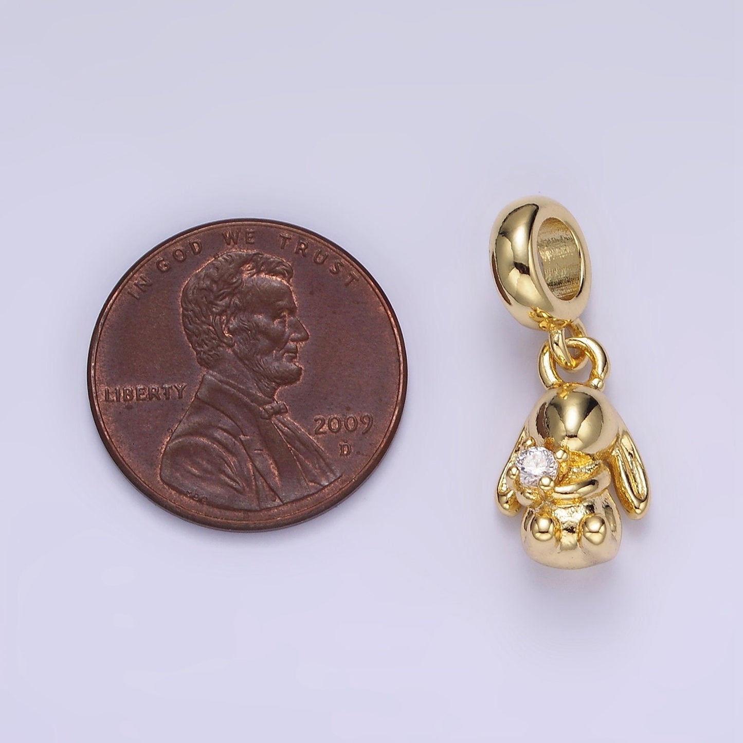 Mini Gold Rabbit Charm for Easter Bunny Animal Jewelry Collection Chinese Zodiac Sign Gift Idea for Kids Jewelry AC640