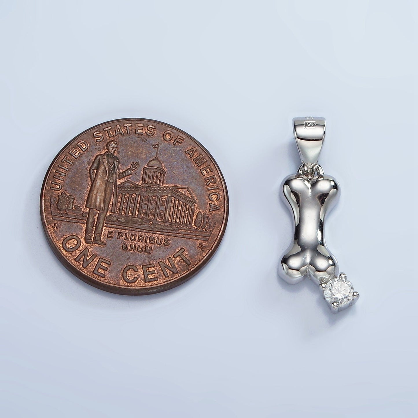 S925 Sterling Silver Pet Dog Bone CZ Pendant for Animal Bracelet Necklace Earring Jewelry Inspired| SL-455