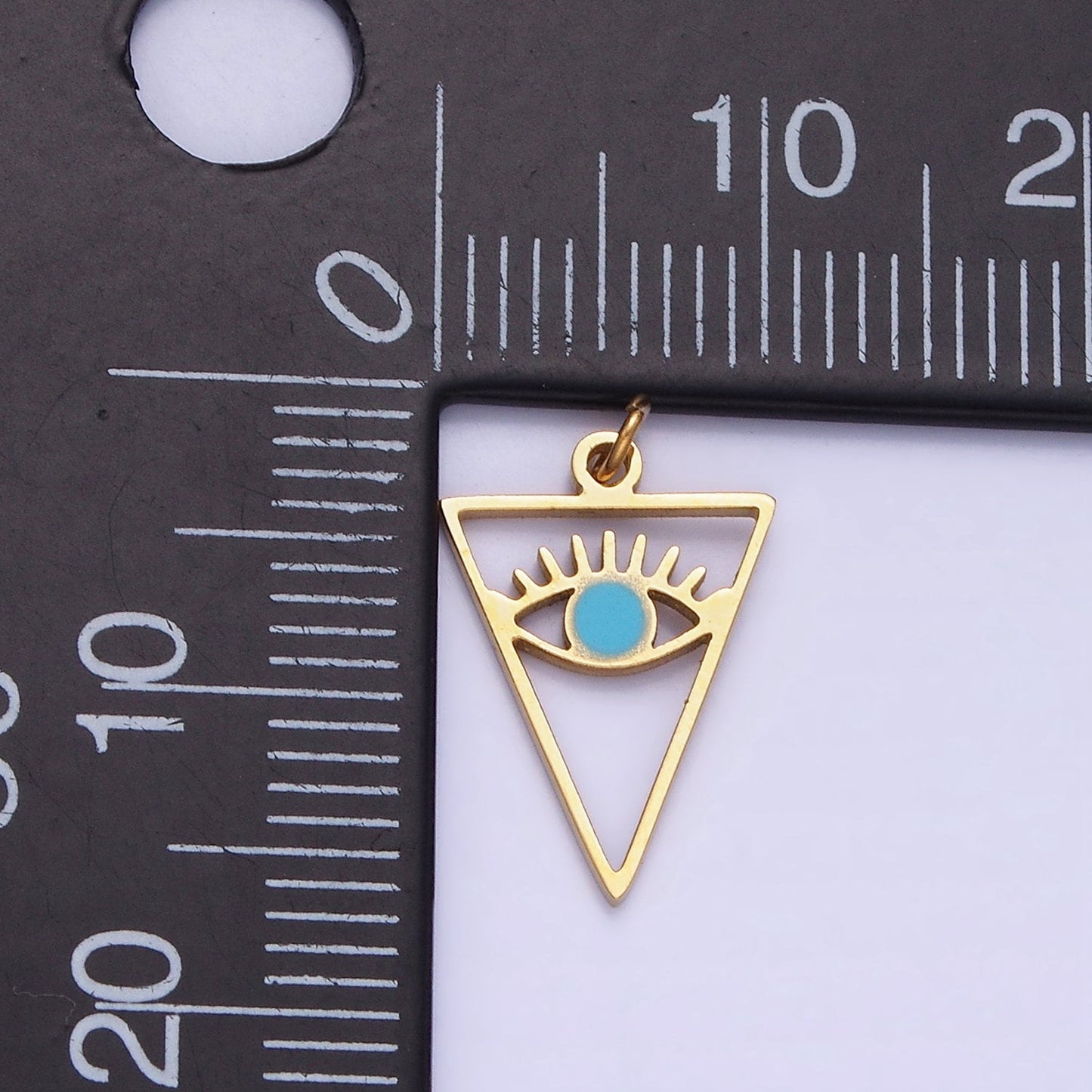Stainless Steel 16mm Blue Eye in Triangle | P-936
