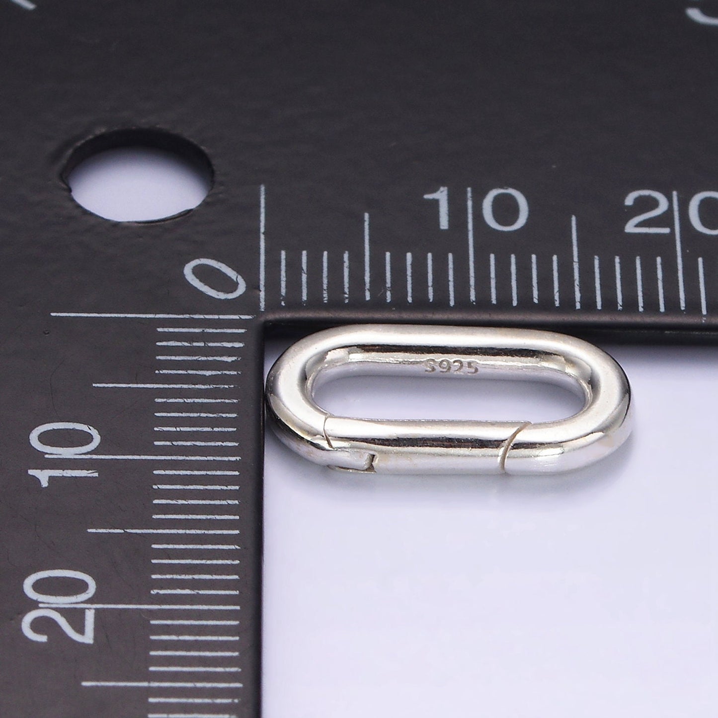 S925 Sterling Silver Hinged Oval Push Gate Ring Clasp Charm Pendants Interchangeable Connectors SL-474