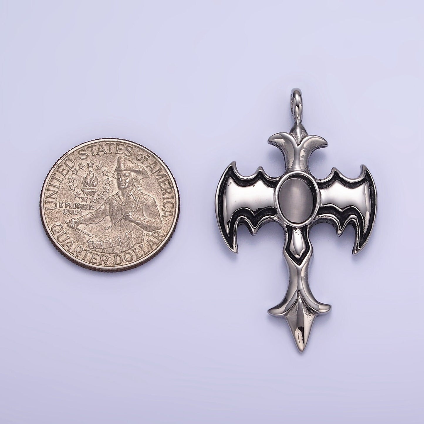 Stainless Steel Cross Wing Charms Pendants for Jewelry Necklace DIY Craft Making P-945