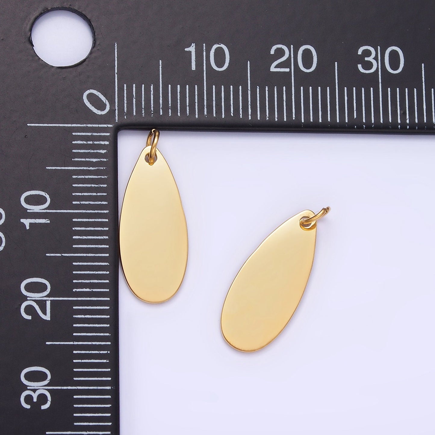 Stainless Steel 20mm Teardrop Minimalist Charm | P-981