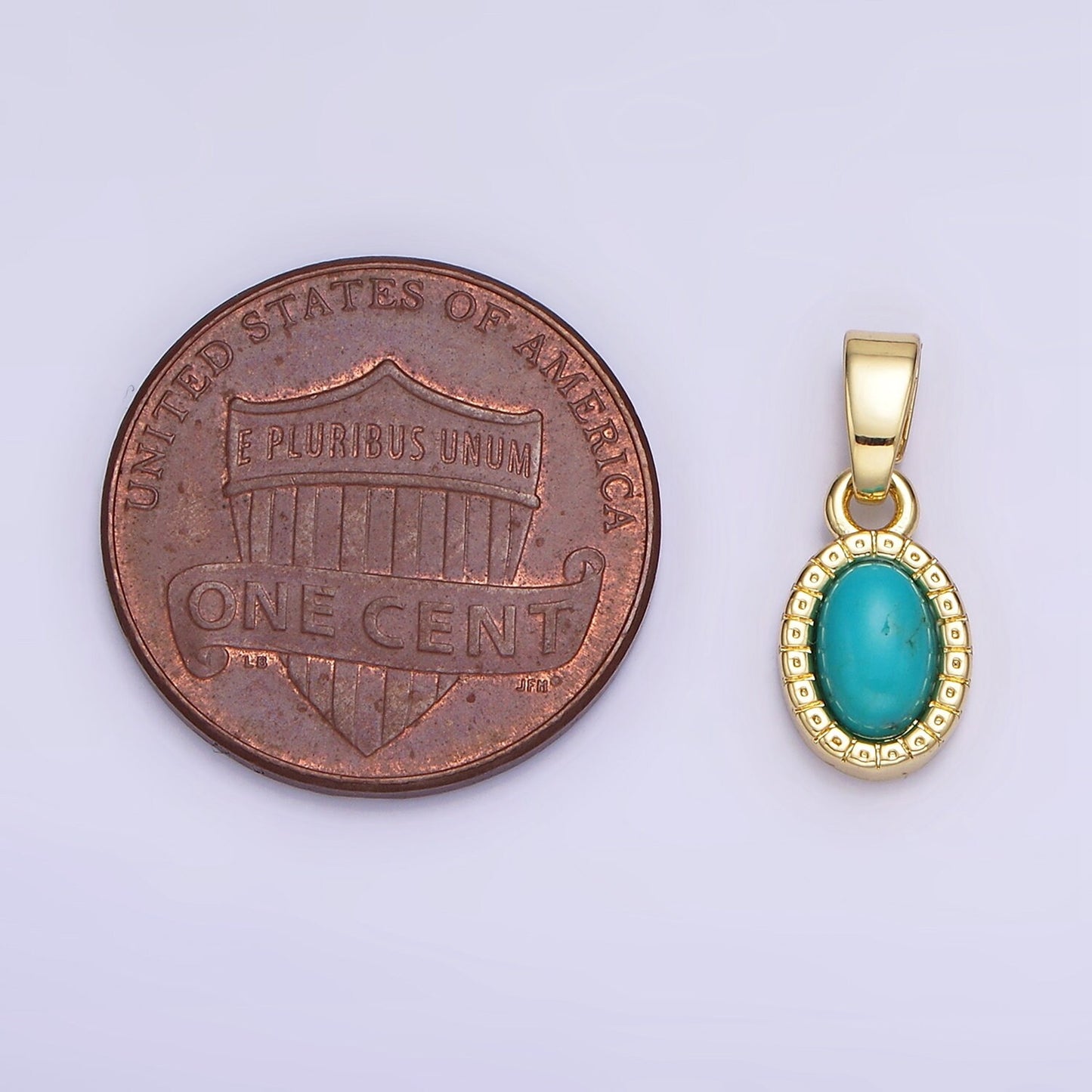 14K Gold Filled Carnelian, Turquoise Oval Gemstone Bezel Pendant | AH-160
