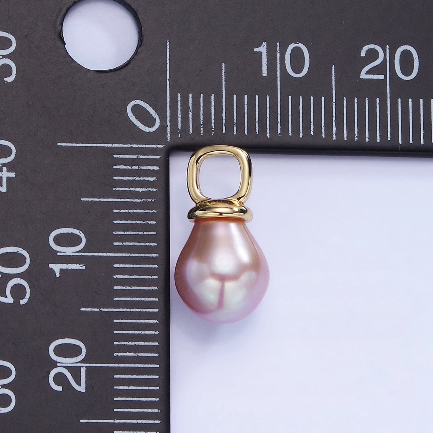 Gold Square Bail w/ Purple Freshwater Pearl | P-1739