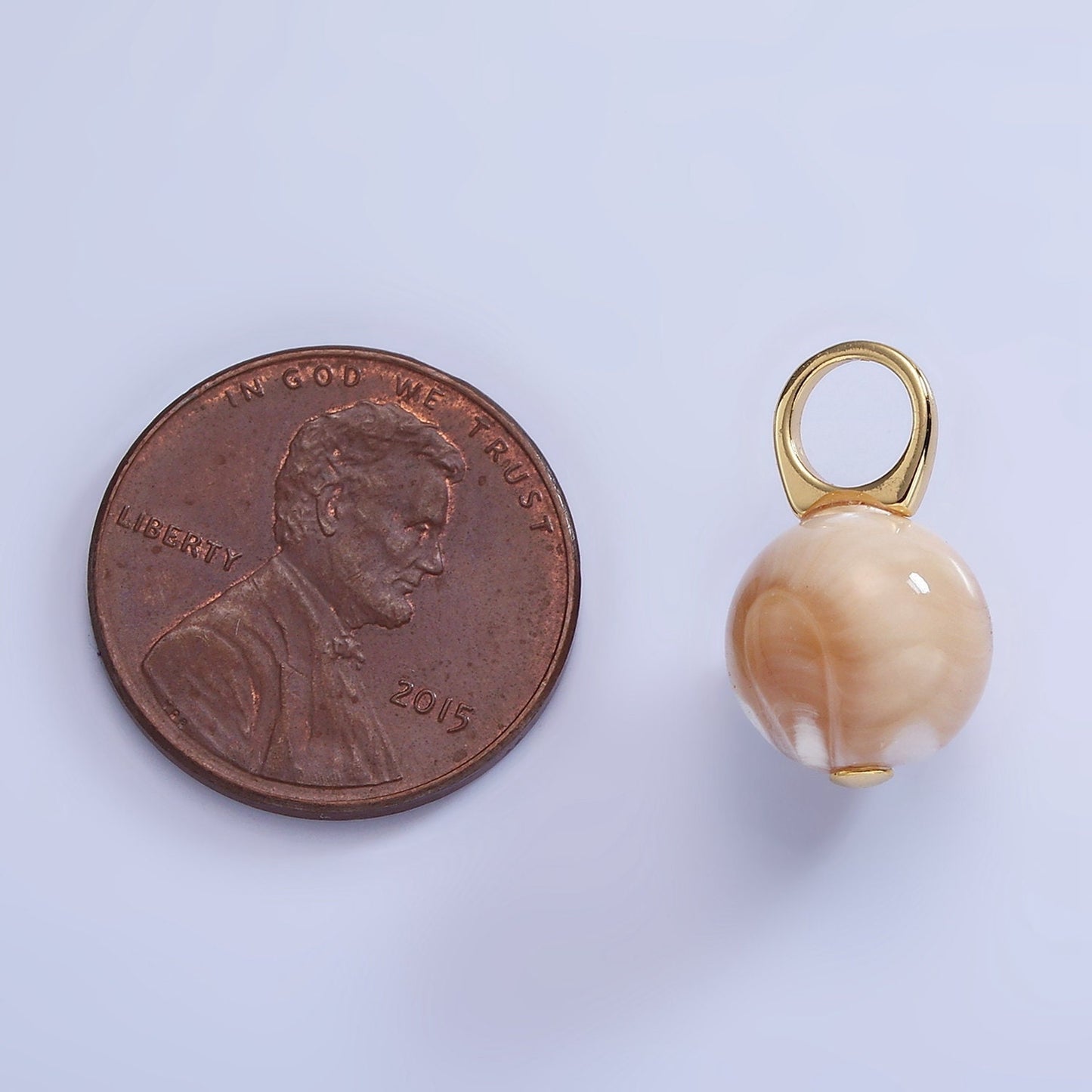Natural Golden Brown Mother of Pearl Shell Round Beads Charm 10mm High Quality Iridescent Pearl Gemstone for Necklace Component P-1752