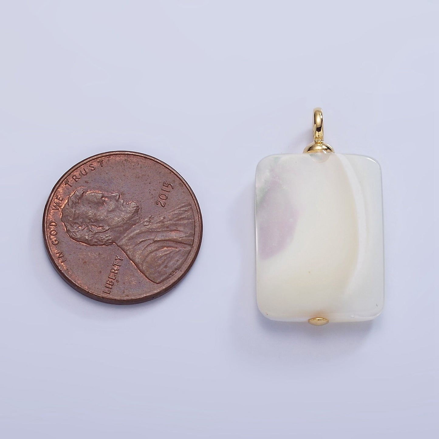 Dainty White Rectangle Pearl Charm Genuine Freshwater Shell Mermaid Pearls Pendant for Necklace Component P1785