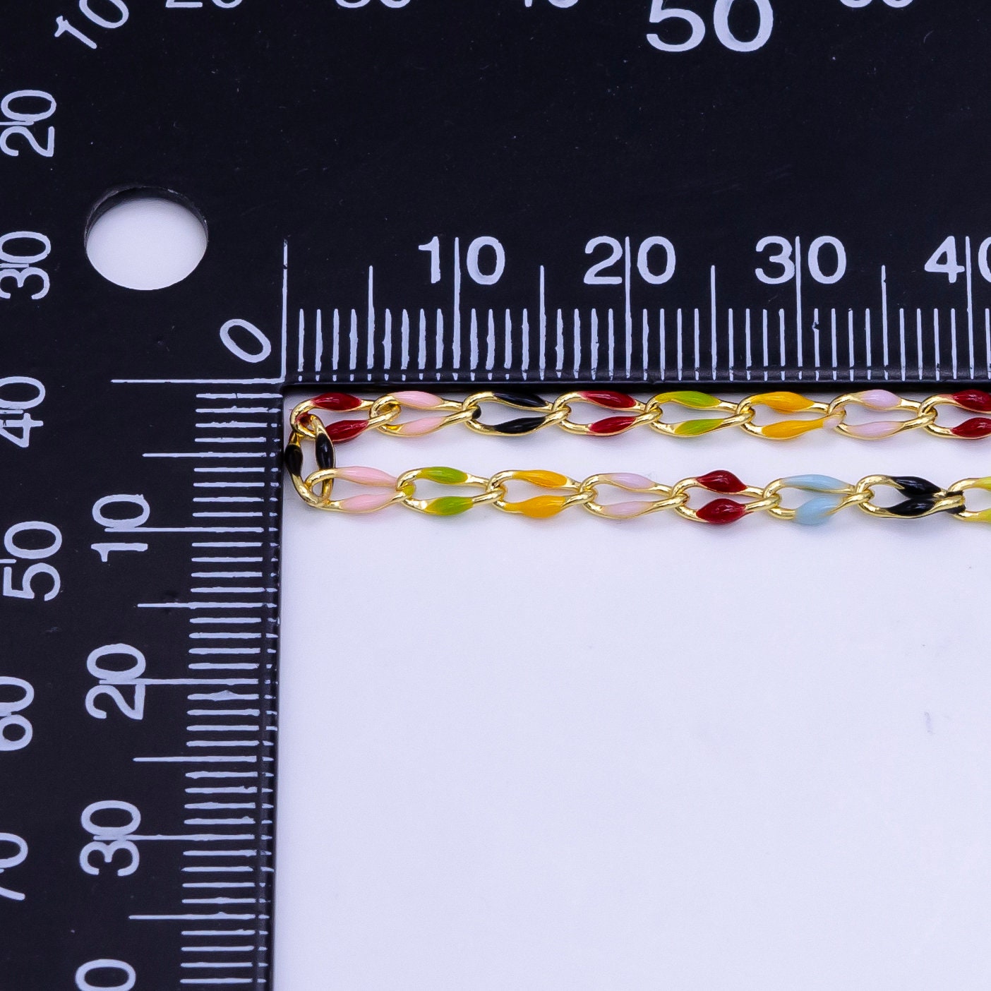 Dainty Enamel Chain Colorful Pastel Rainbow Chain Inspired for Summer Party Supplies Wholesale Bulk Chain Yard ROLL-1514