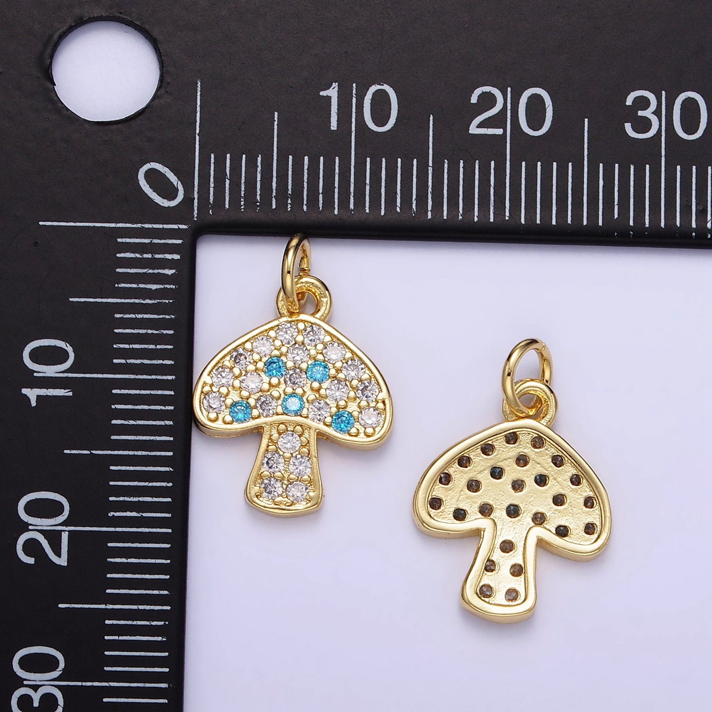 Gold Mushroom Charm 24K Gold Filled Shroomie Pendant Dainty Magic Mushroom Food Jewelry Charm Bracelet Necklace Supply E357