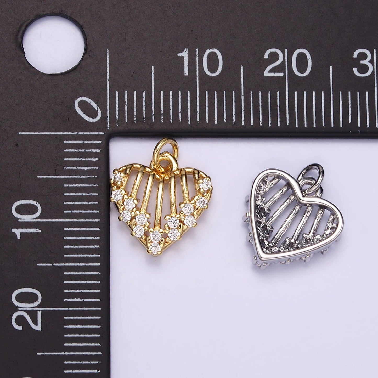 18k Gold Filled Heart Charm Micro CZ Pave Love Pendant, DIY Fashion Jewelry Making Supply for Necklace, Bracelet M115