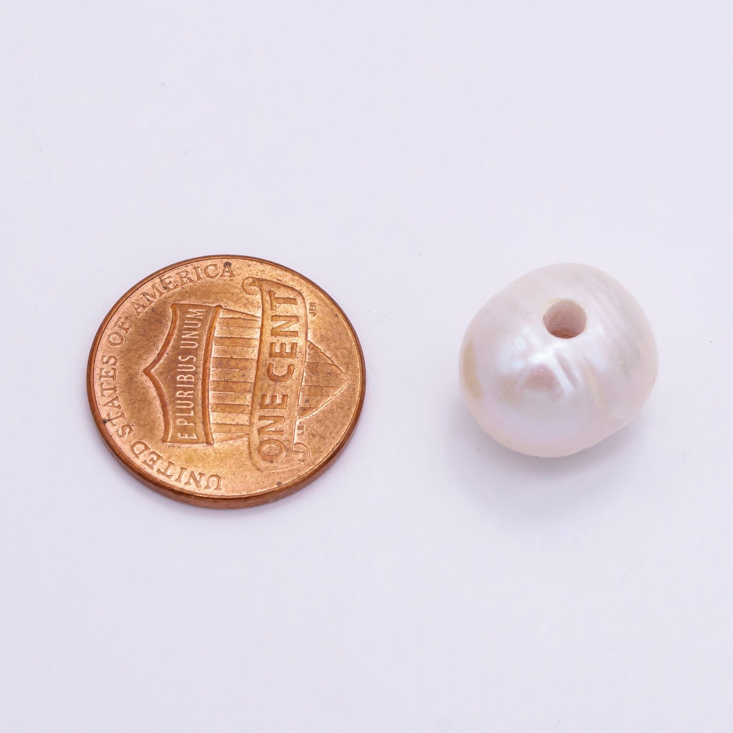 1x Potato Nugget Pearl A Quality Round Freshwater Pearl with 2.5mm Hole for Earring Bracelet Necklace Component Jewelry Making P1759