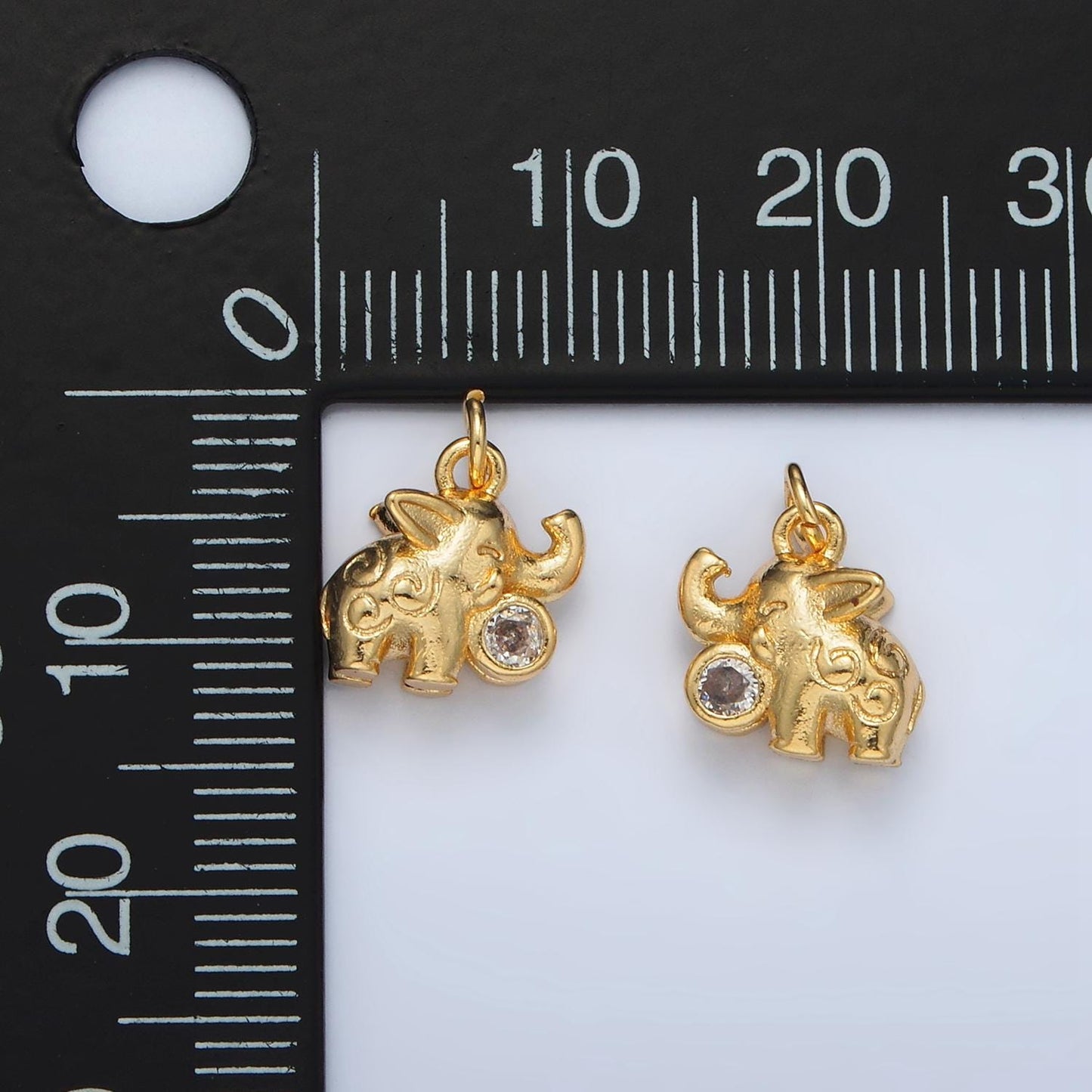 Mini Gold Elephant Charm Small Dumbo Charm Safari Animal Charms 24K Gold Filled Findings AC108