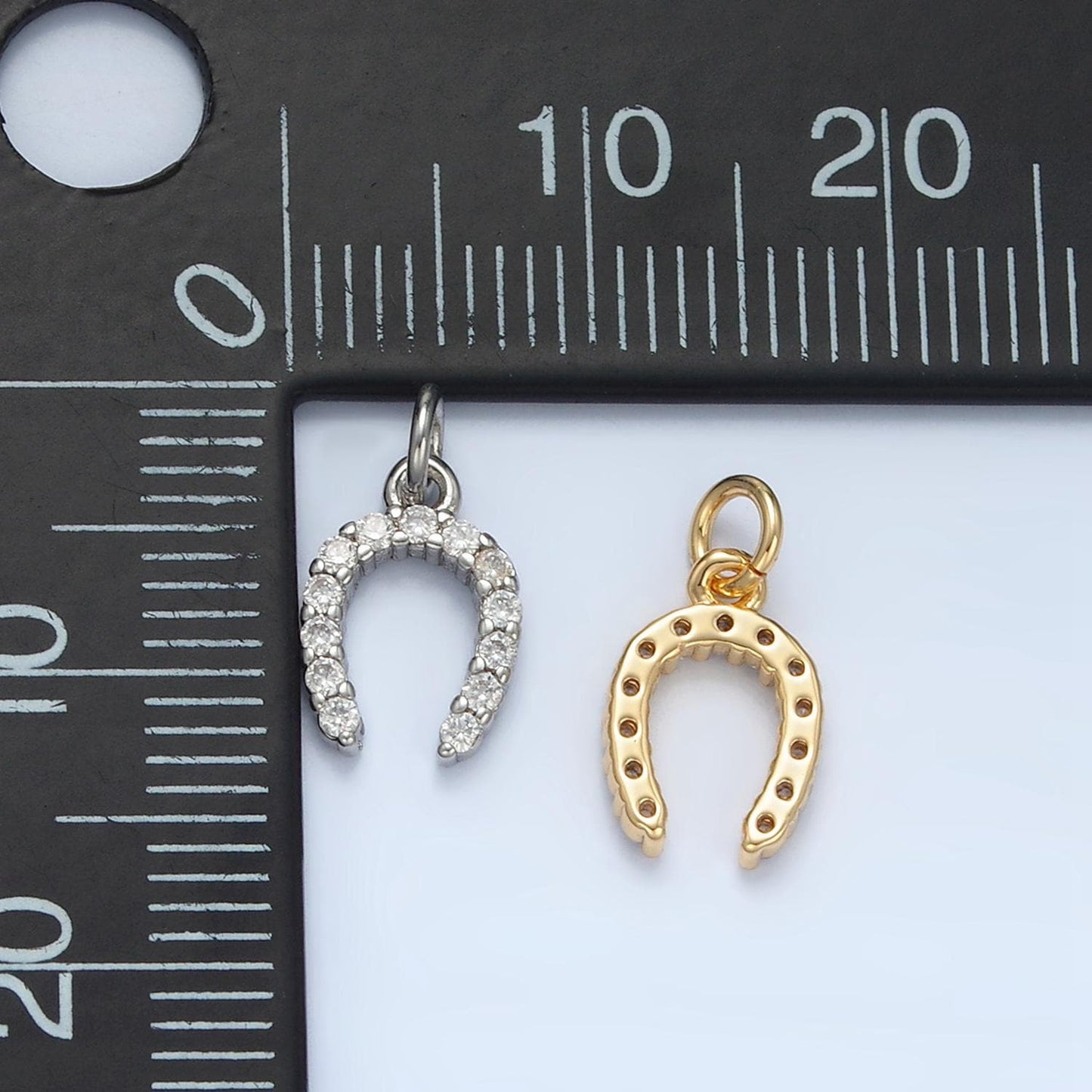 Mini Horseshoe Charm 14K Gold Filled Cubic Lucky Charm Pendant, Horse Shoe for Necklace Bracelet Earrings Jewelry Making Supply X591