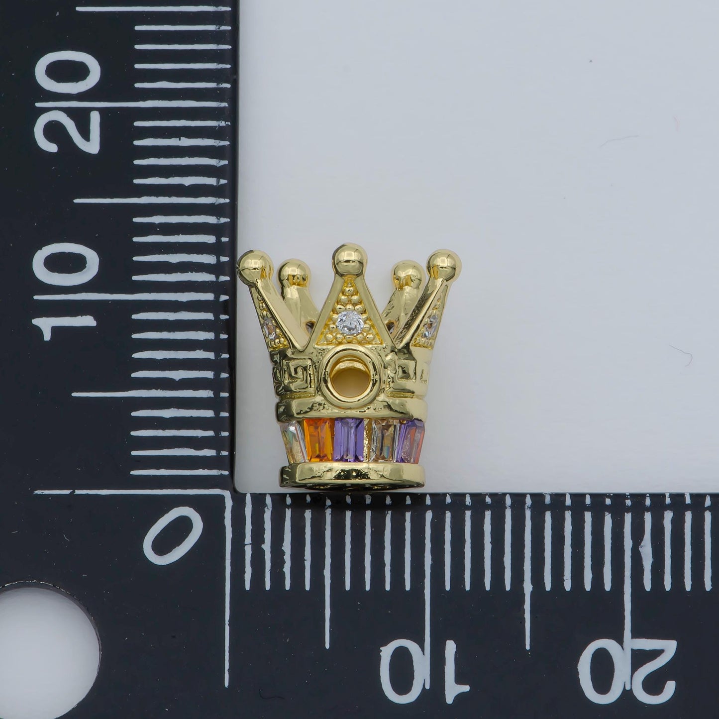 1pc Gold Crown Beads Spacer Crown Beads for DIY Necklace Beads Silver Black CZ Bracelet Bead Supply B570