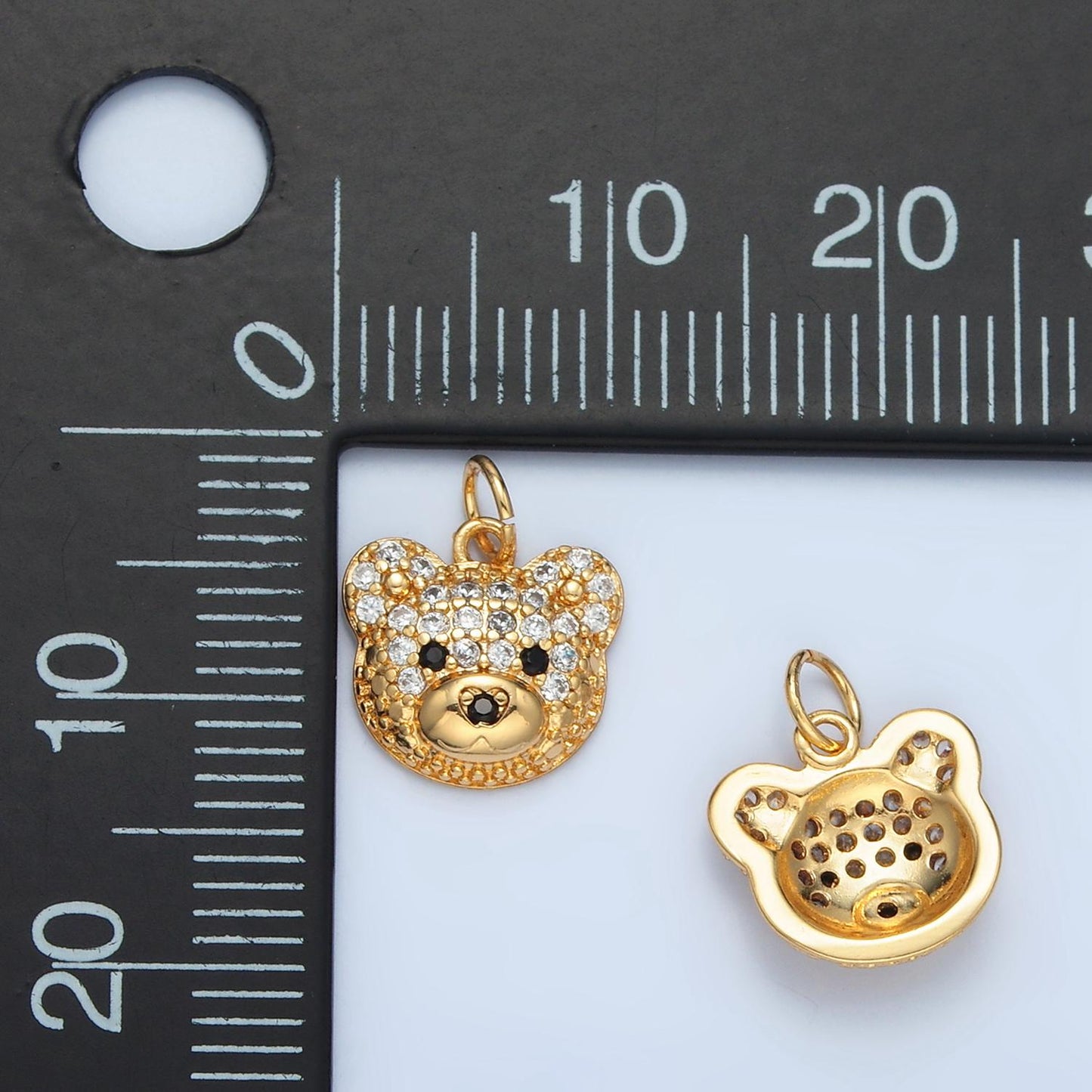 Mini Gold Teddy Bear Charm Dangle Charm for Necklace Earring Bracelet Bear Family Jewelry Making Supply M015