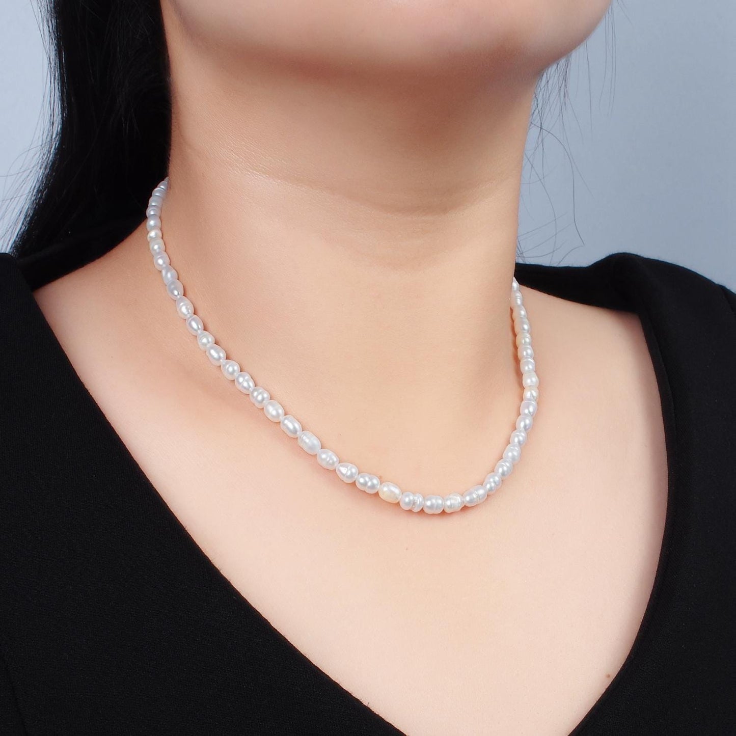Handmade 4.7mm Natural Freshwater Pearl 14.5" Necklace WA-2630