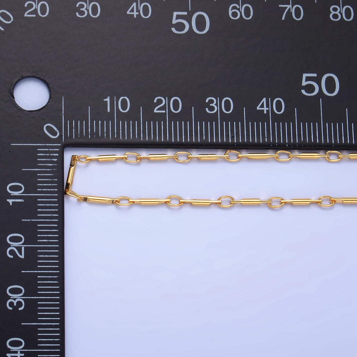24K Gold Filled Bar Chain by Yard Wholesale Bar Cable Chain for Necklace Bracelet Charm DIY Jewelry Making Supply Roll-1527