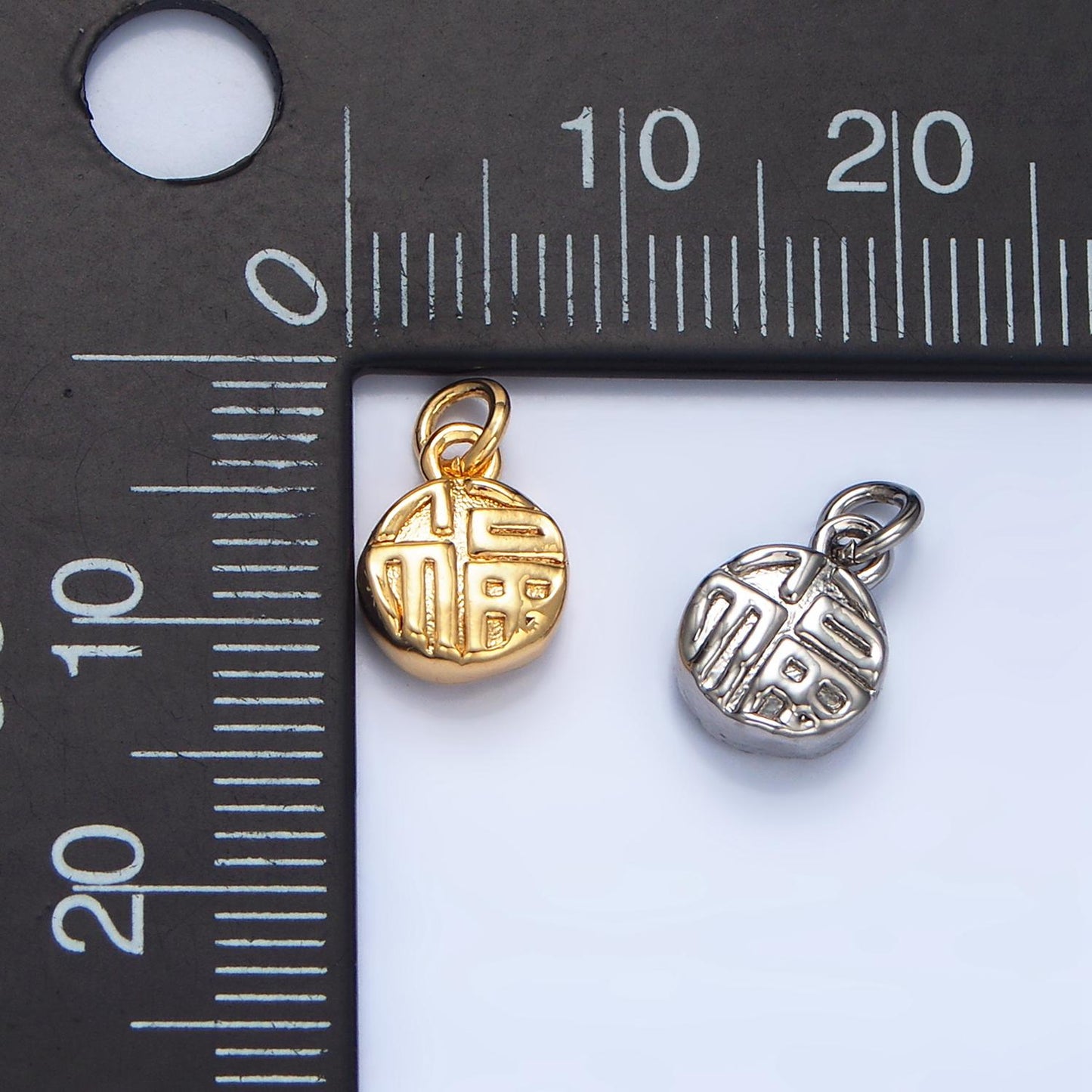Mini 24k Gold Filled Chinese Coin Charm for Blessing Lucky Jewelry Asian Coin Pendant | W014