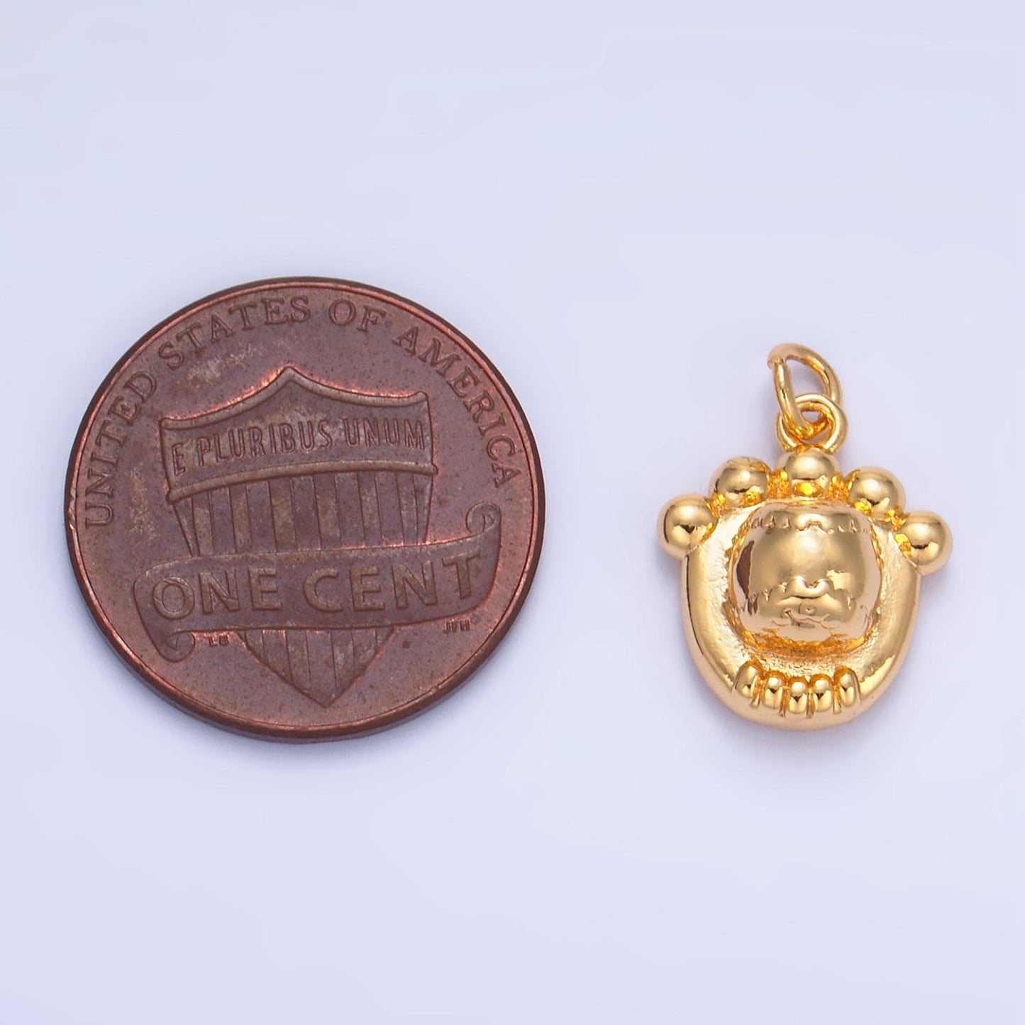 Minimalist Baseball Glove 24K Gold Filled Sports Charm for Jewelry Making Supply | W-132