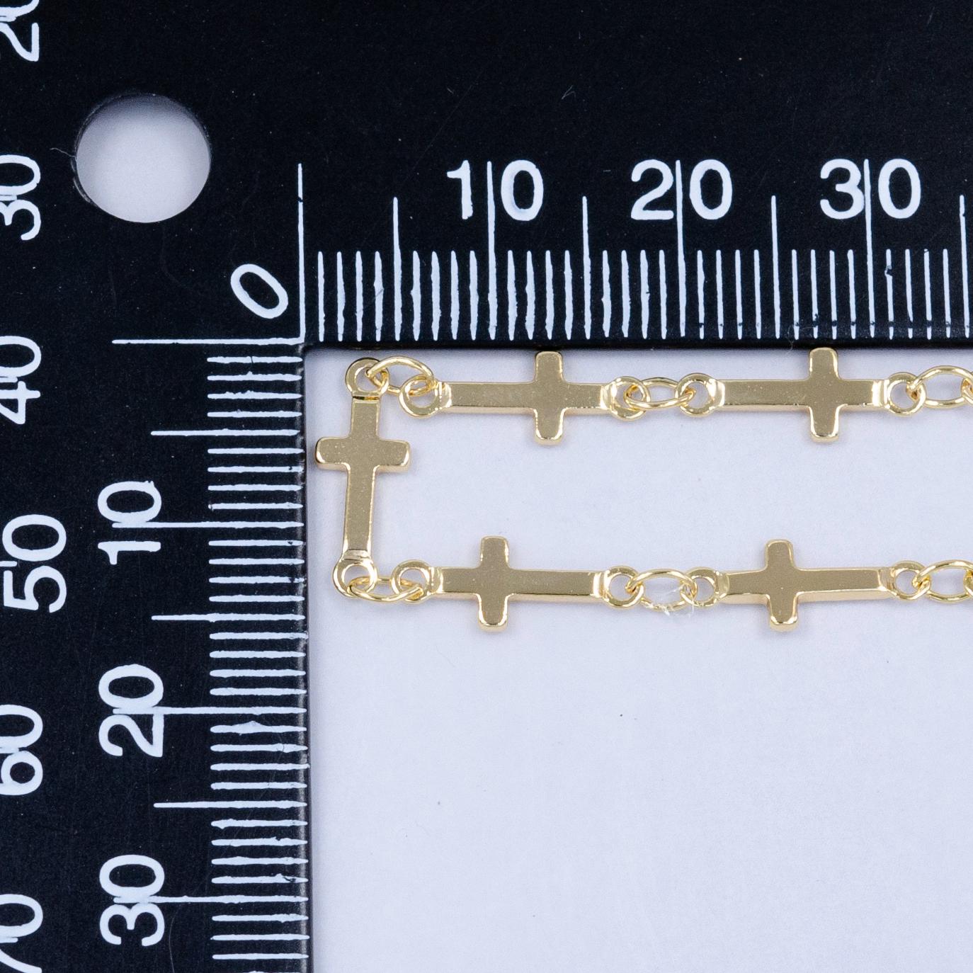 Dainty Gold Sideway Cross Link Chain by Yard 4.9 X 1.1mm links | ROLL-1536