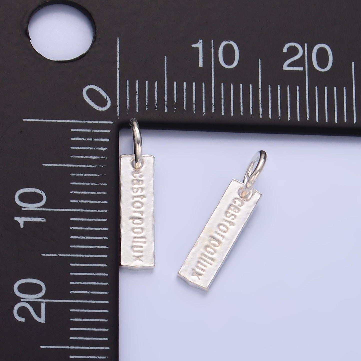 S925 Sterling Silver Greek Mythology Castor Pollux Script Tag Charm Brotherhood Unity Charm | SL-537
