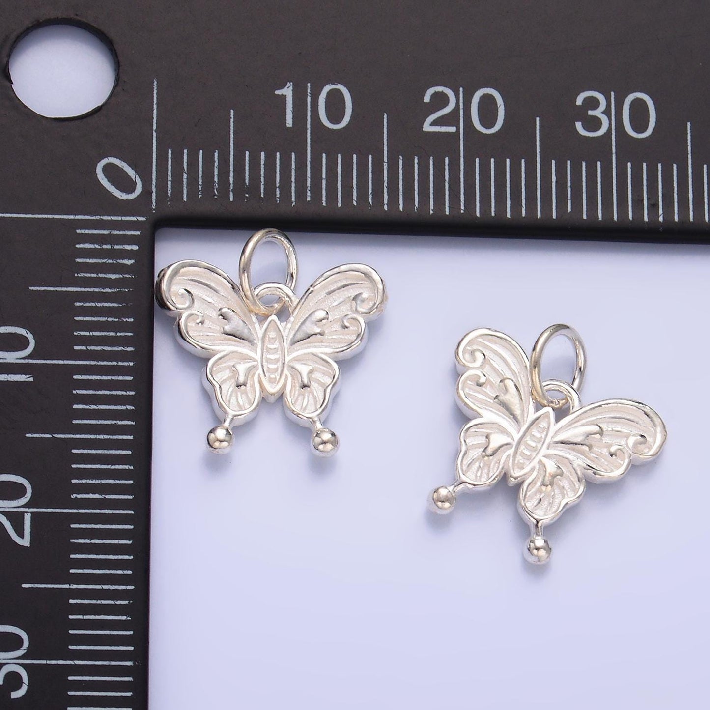 Butterfly Pendant Necklace in Sterling Silver Silver Butterfly Charm Dainty Silver Mariposa Charm Supply SL-531