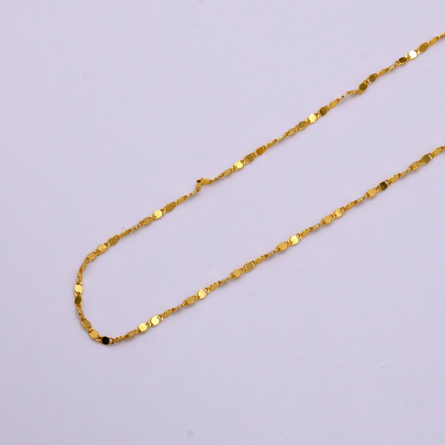 24k Gold Filled Dapped Cable Chain Necklace 18, 24 Inch long Ready to Wear Necklace for Layering Jewelry Inspired WA-2322