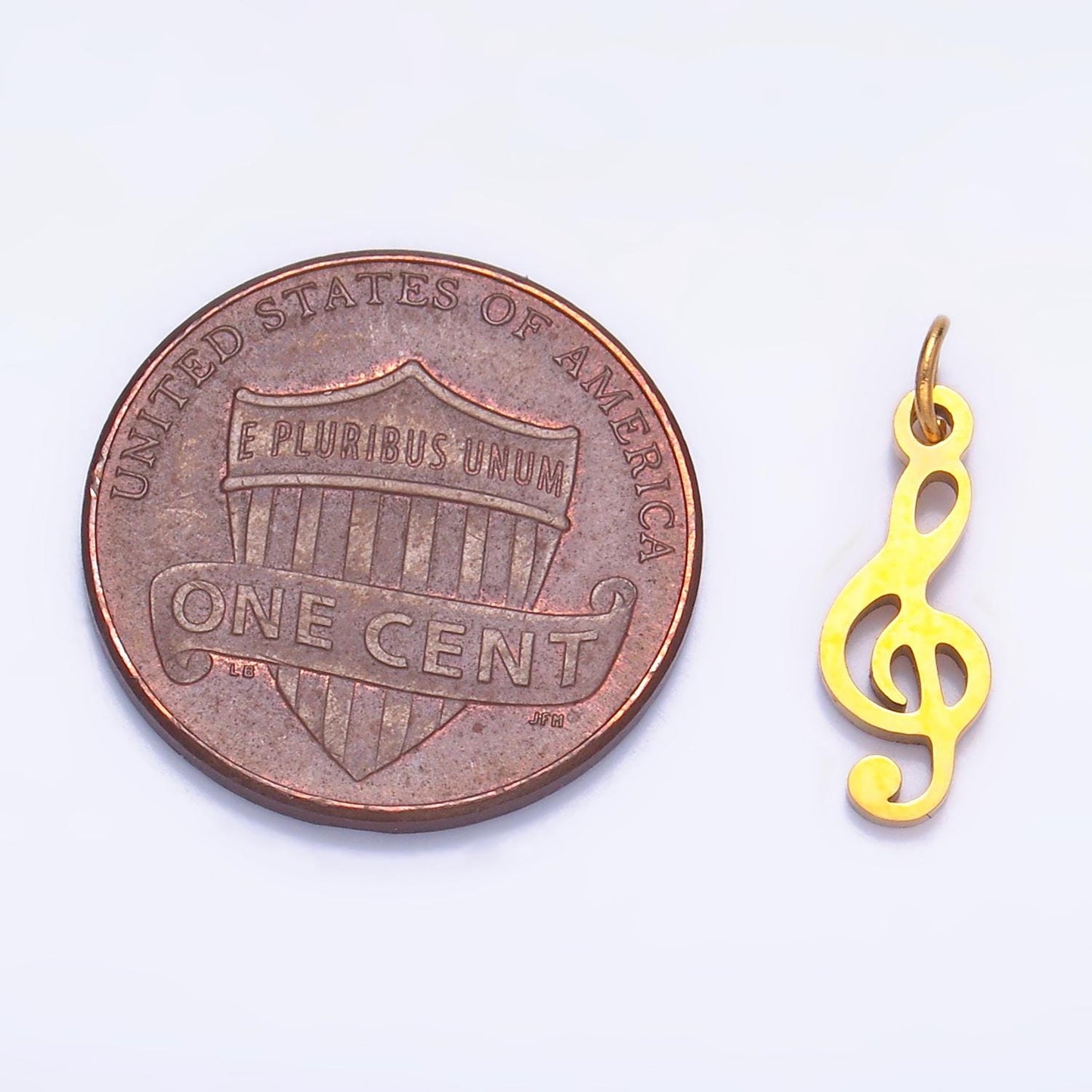 Gold Stainless Steel Dainty Music G Clef Pendant, Musical Note Charm Music Lovers Gift Jewelry Making Supply Necklace Bracelet P1272