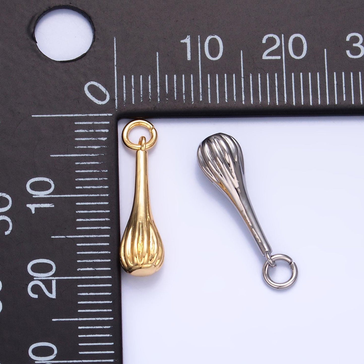 Dainty Gold Baker's Whisk Charm, Kitchen Utensil Charm, Chef Charm, Culinary Charm, Bracelet Necklace Charm, Baking Gift W346