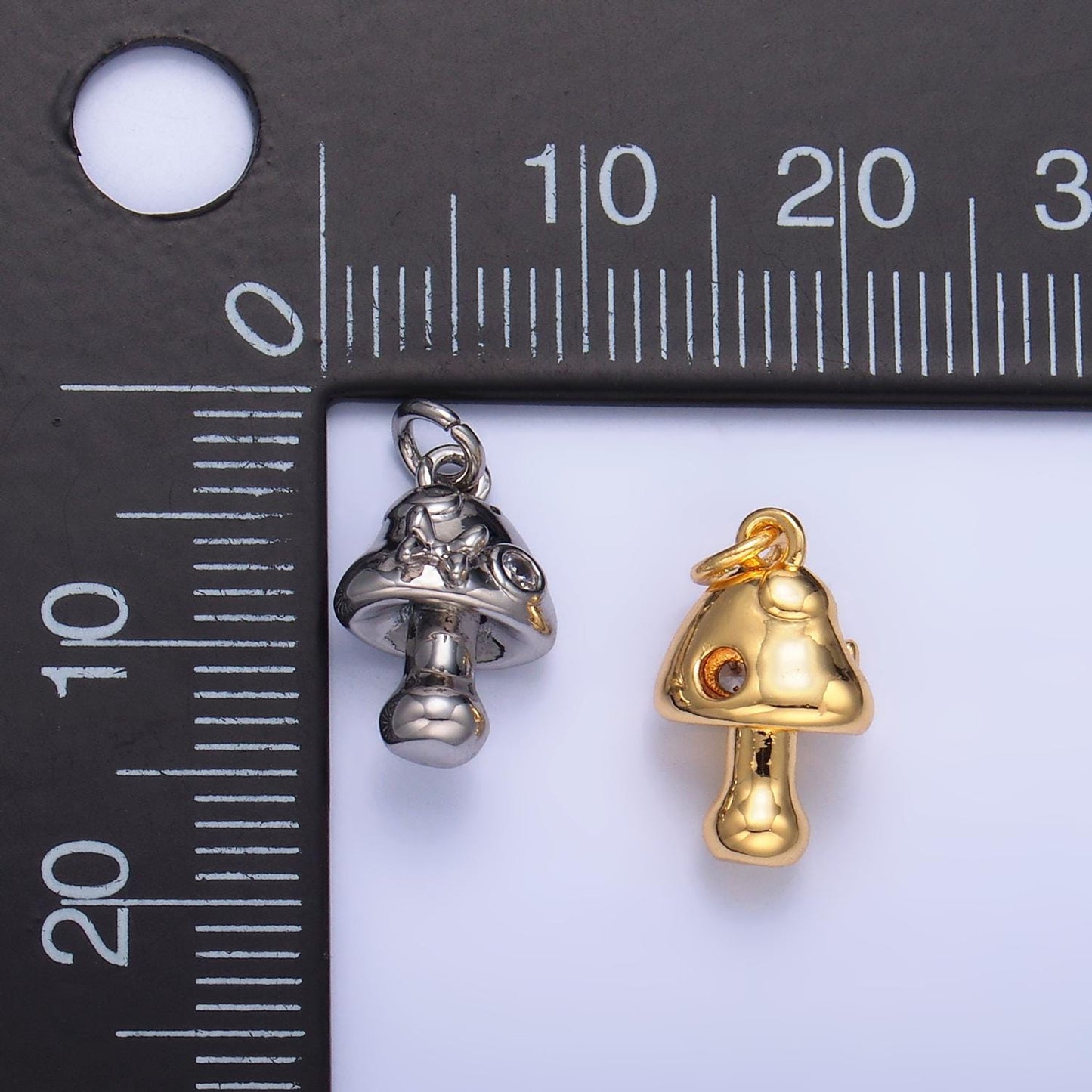 Mini Silver Mushroom Charms 24K Gold Filled Shroomie Pendant Charm Bracelet Necklace for DIY Jewelry Making Supply W354