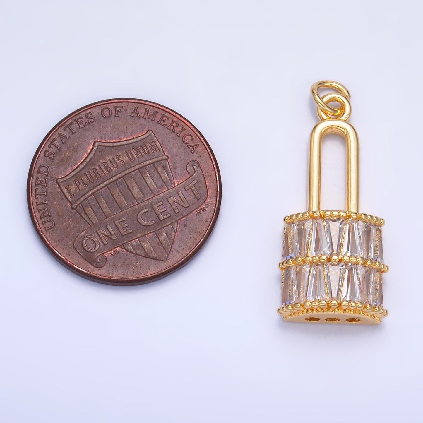 Mini Gold Padlock Charms 24K Gold Filled Marquise Lock Pendant Charm Bracelet Necklace for DIY Jewelry Making Supply W374