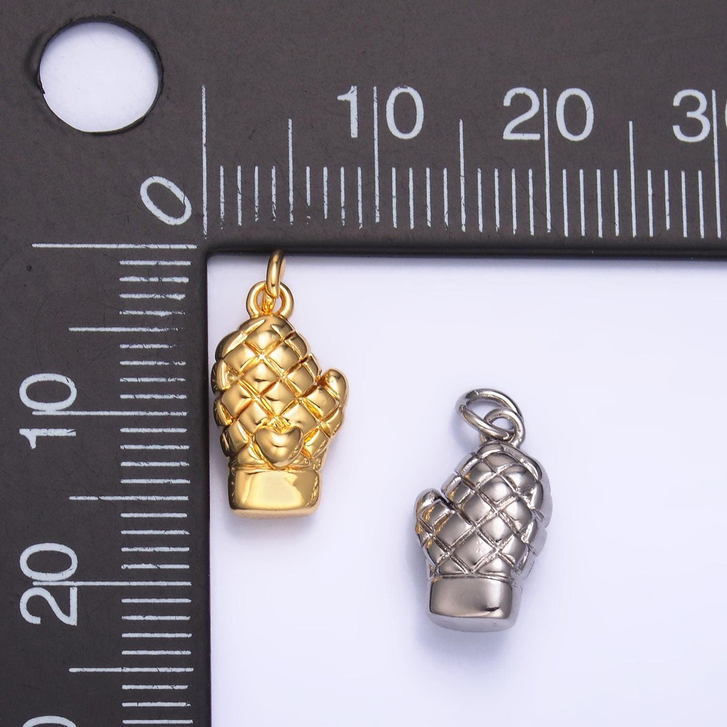 Mini Gold Filled Oven Mittens Charm Silver Kitchen Mitts Charm Chef Bakery Cooking Jewelry Inspired W314