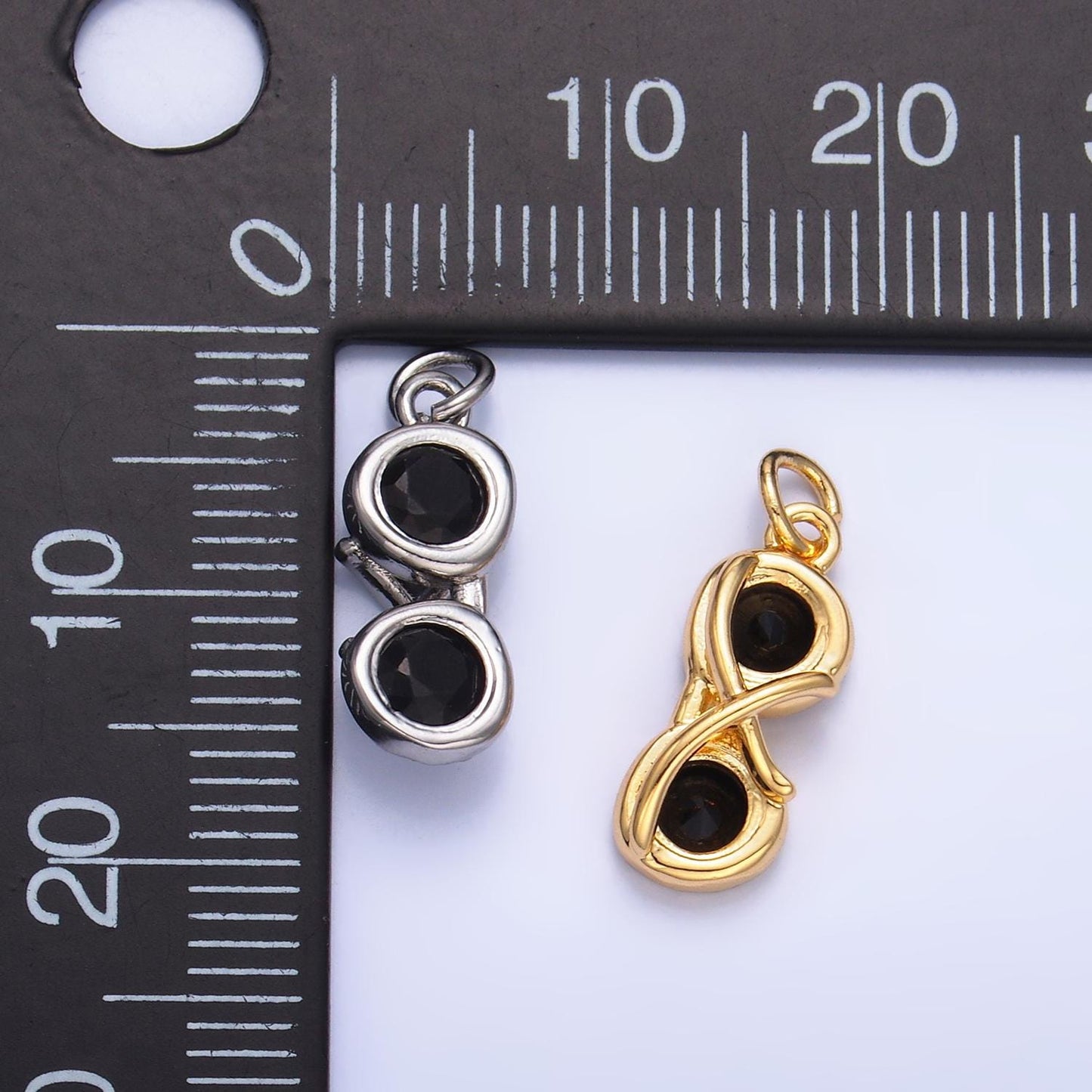 Mini 24k gold filled sun glasses charm for Necklace bracelets Component | W366