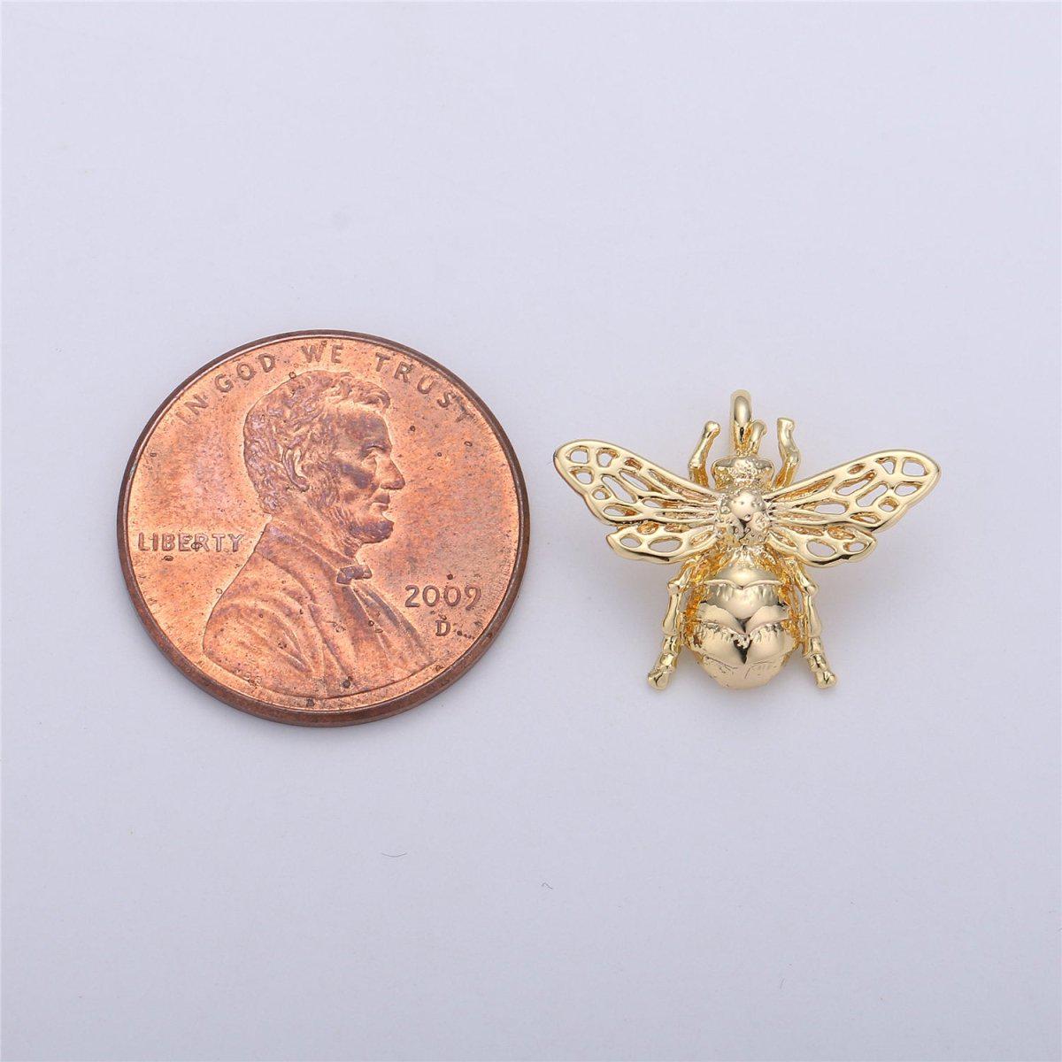 Dainty Bee Charms Gold Filled Insect Charm for Necklace Bracelet | C-654, D-168