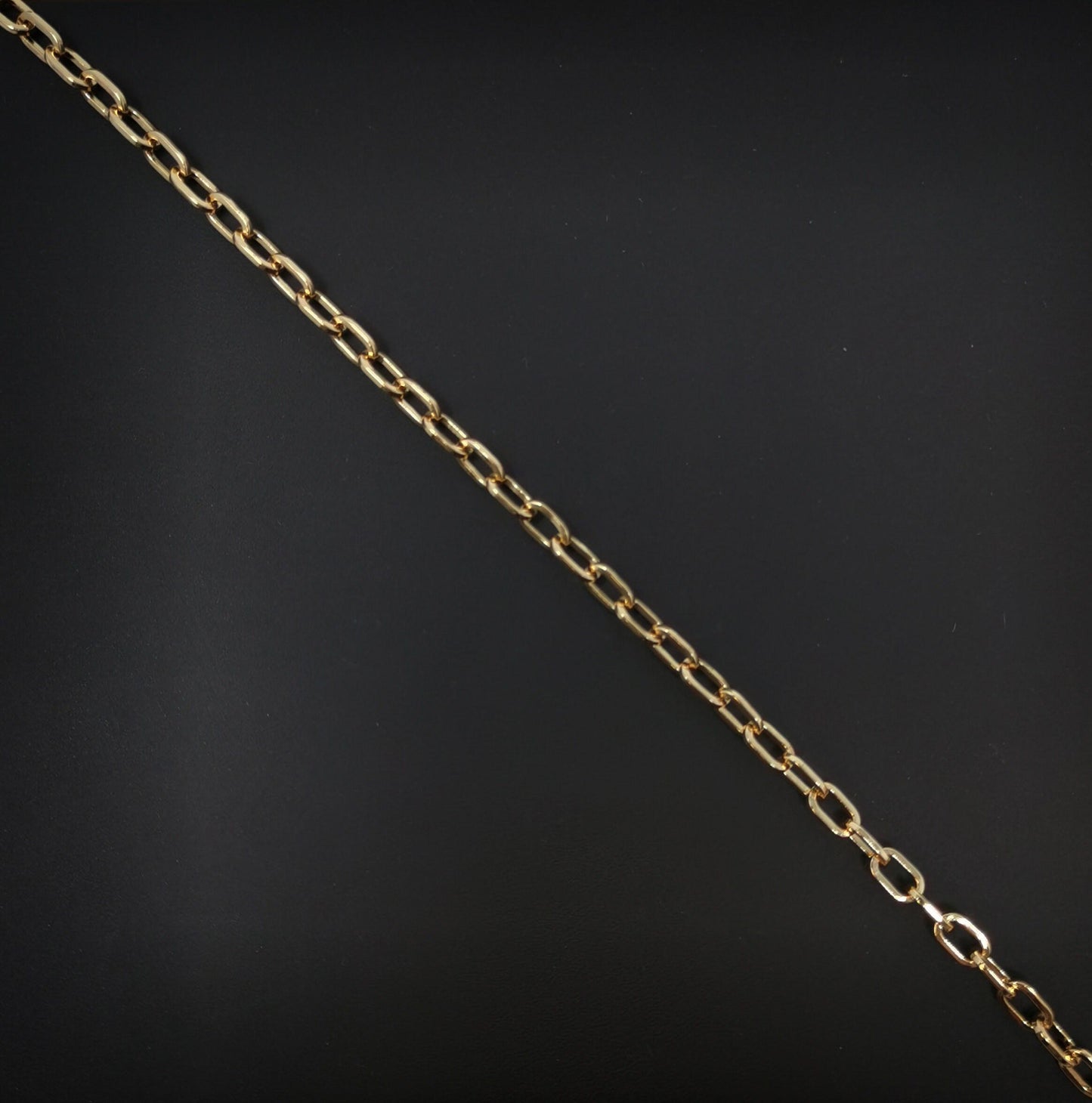 24k gold rolo cable chain by yard, oval link chain by foot,wholesale bulk roll chain for jewelry, thickness 0.9mm, roll-66