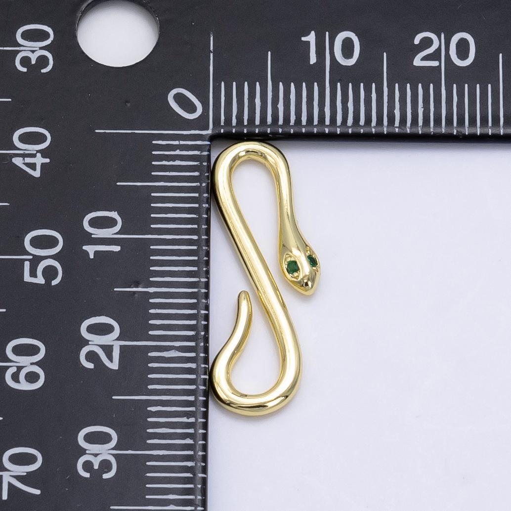 Gold filled 25mm snake curved s-hook clasps closure jewelry supply findings | z-974