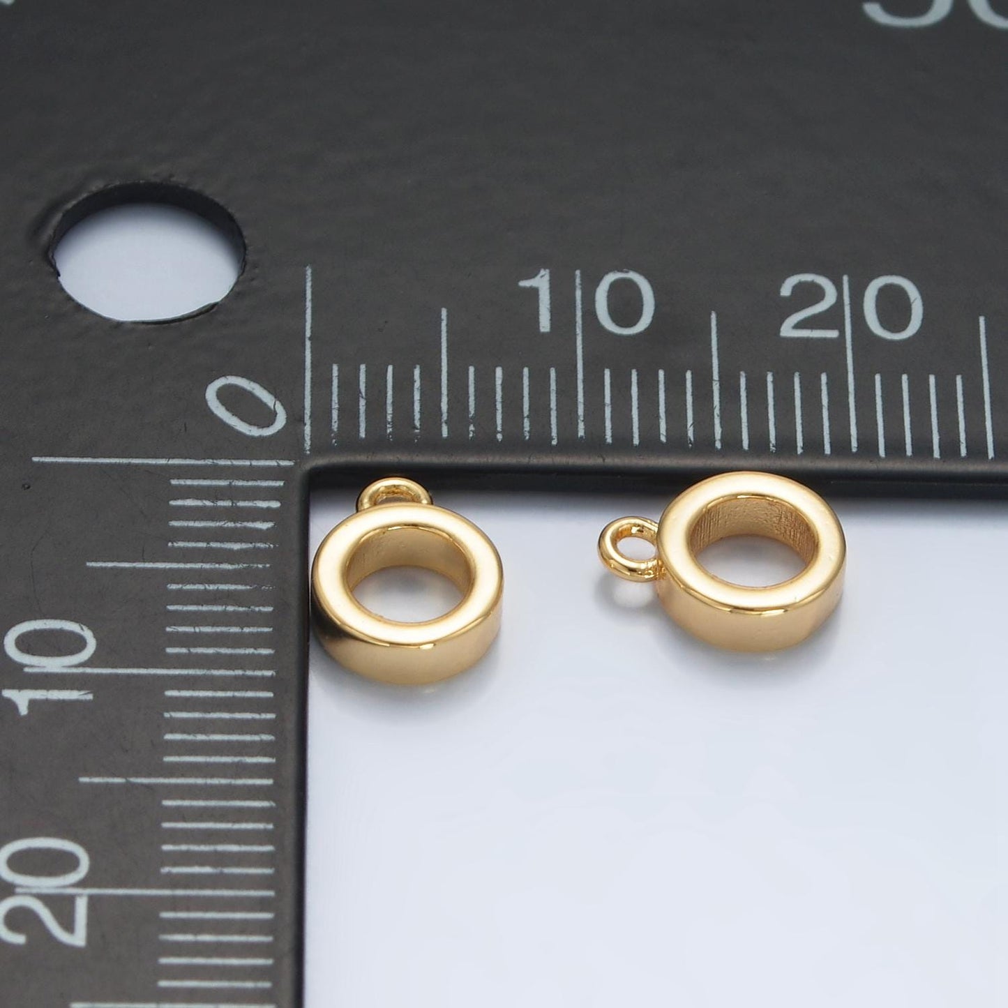 Mini gold bail beads bail charm holder spacer with loop tube bails cord bails slider bails spacer ring z970