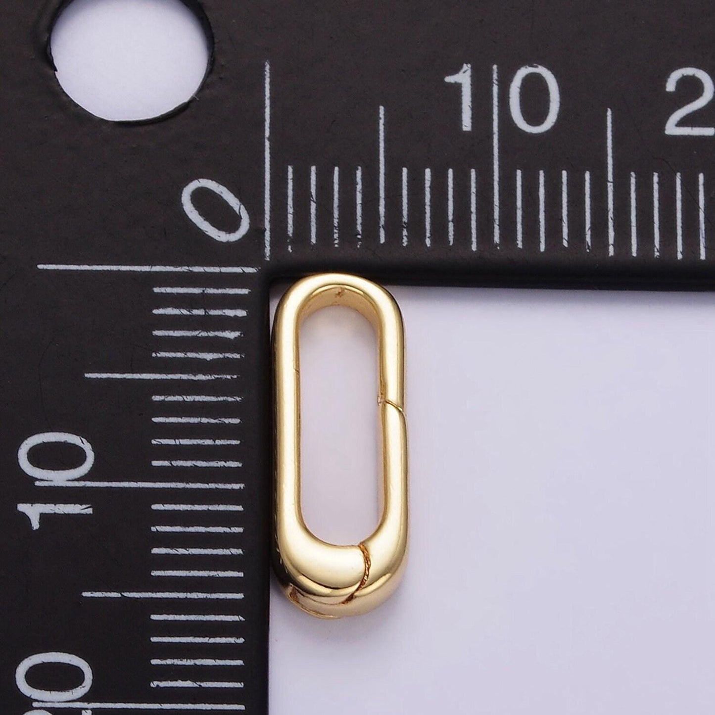 Gold & silver 15.8mm simple slim oval clasp | z-804