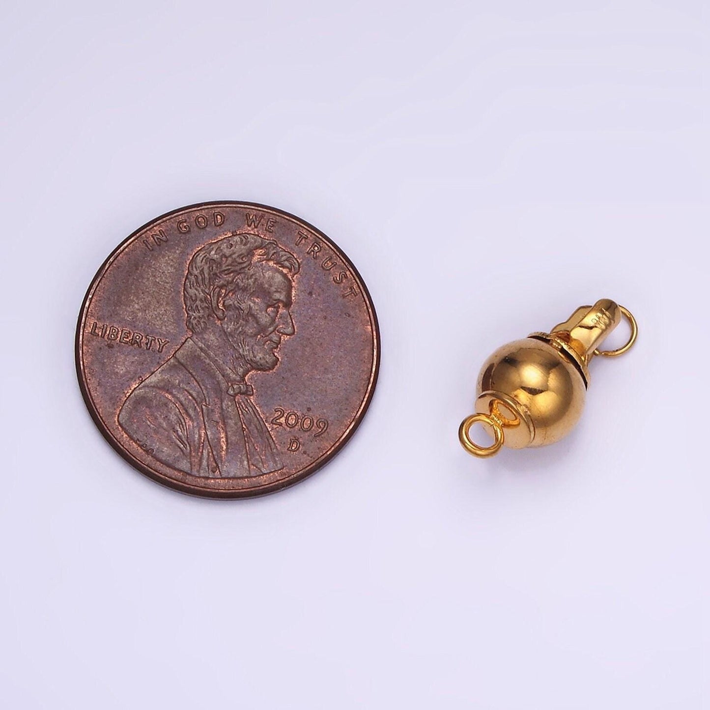 Gold stainless steel ball clasp with ring for necklace bracelet jewelry making smooth ball closure connector push in lock end clasp z662